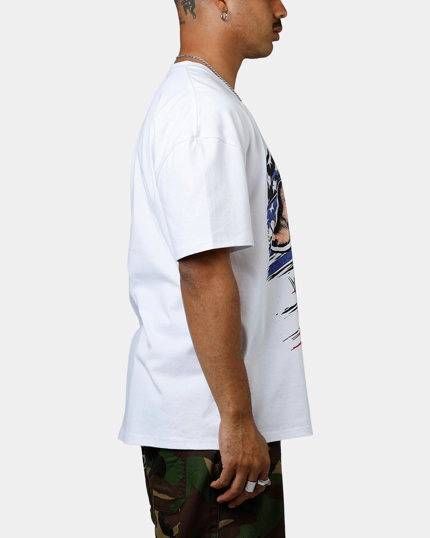 Culture Kings X WWE Kurt Angle Ruthless Aggression Vintage T-Shirt White Tencel Blend Fabric