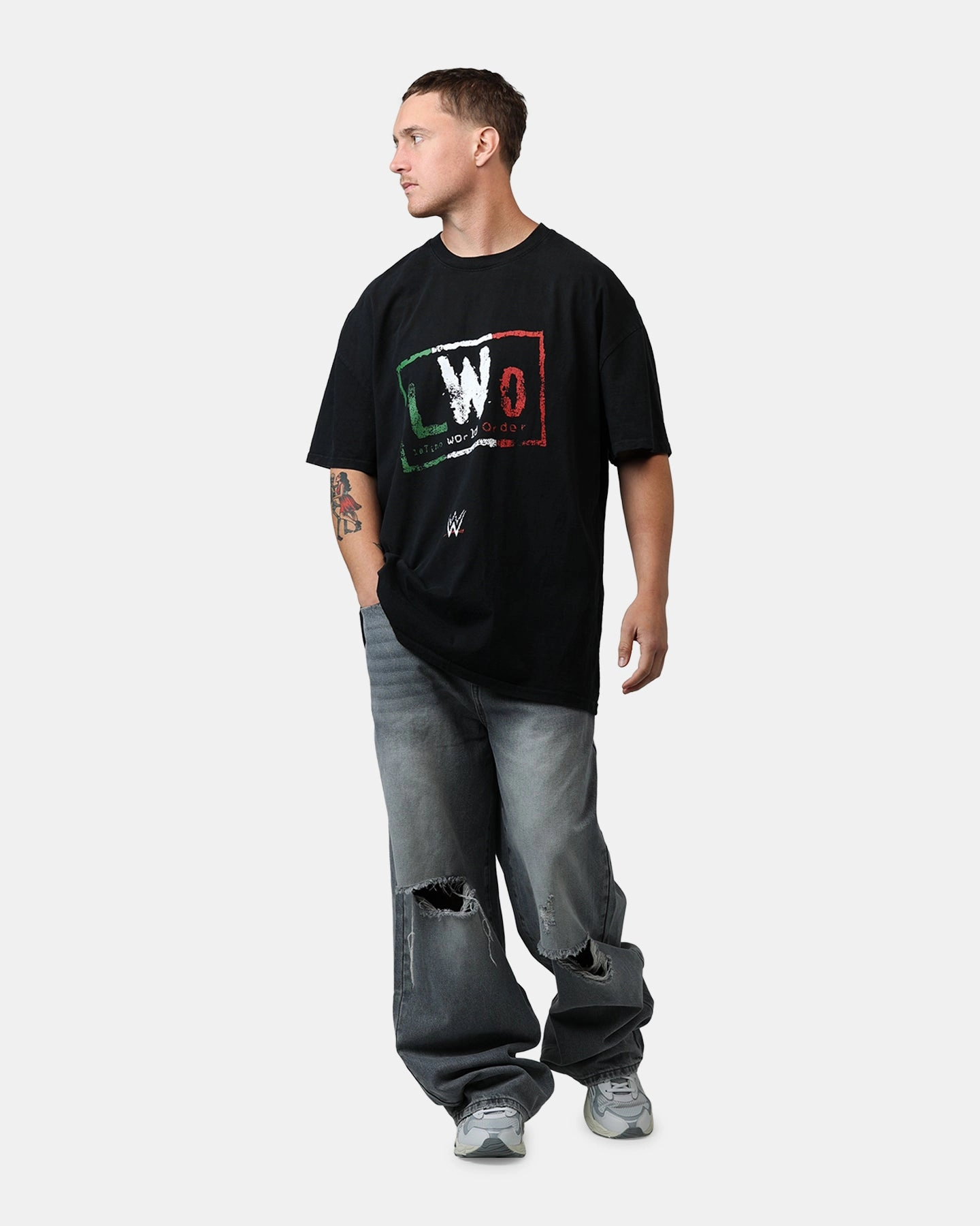 Versatile Design Culture Kings X WWE LWO Logo T-Shirt Black