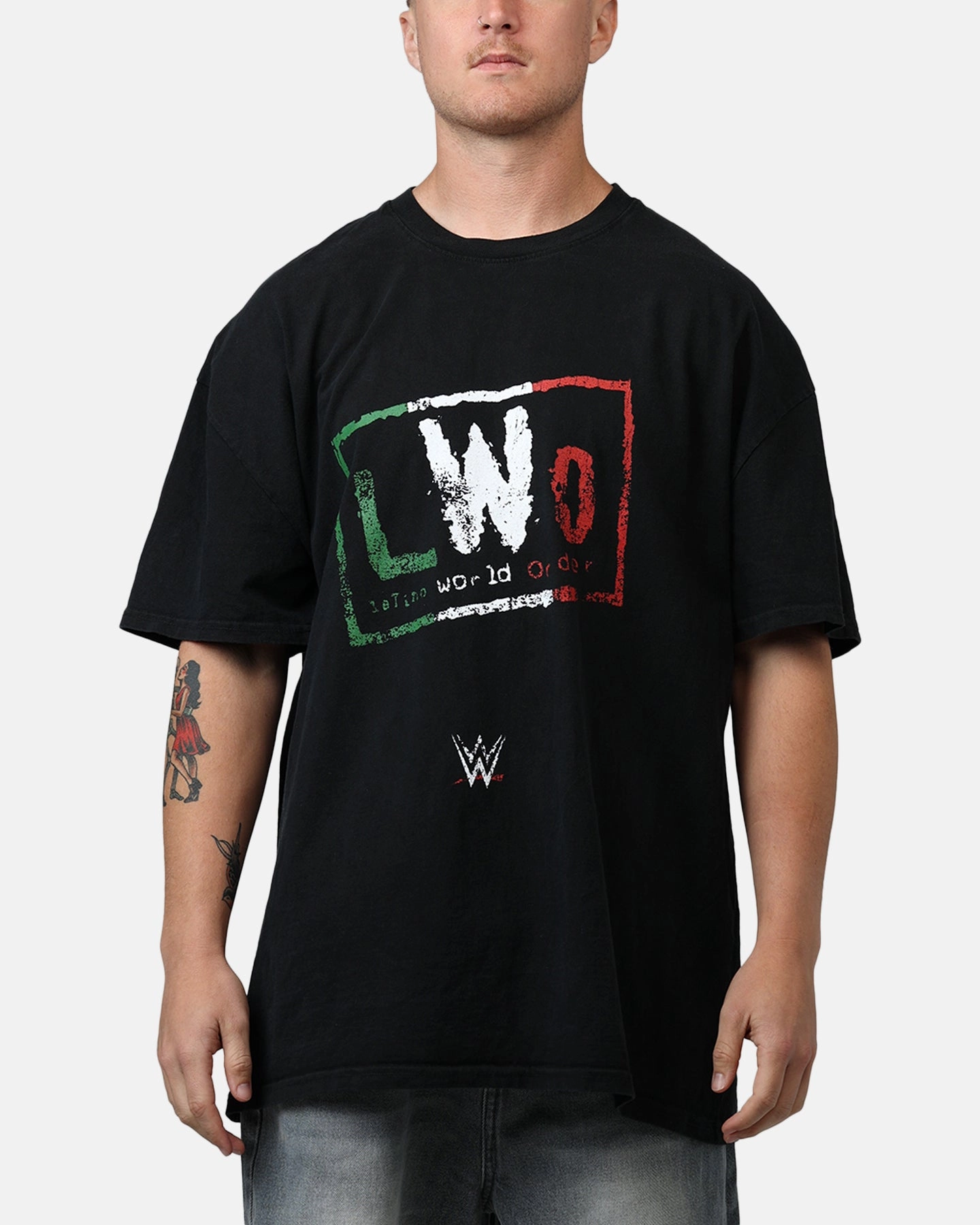 Eco Friendly Blend Culture Kings X WWE LWO Logo T-Shirt Black