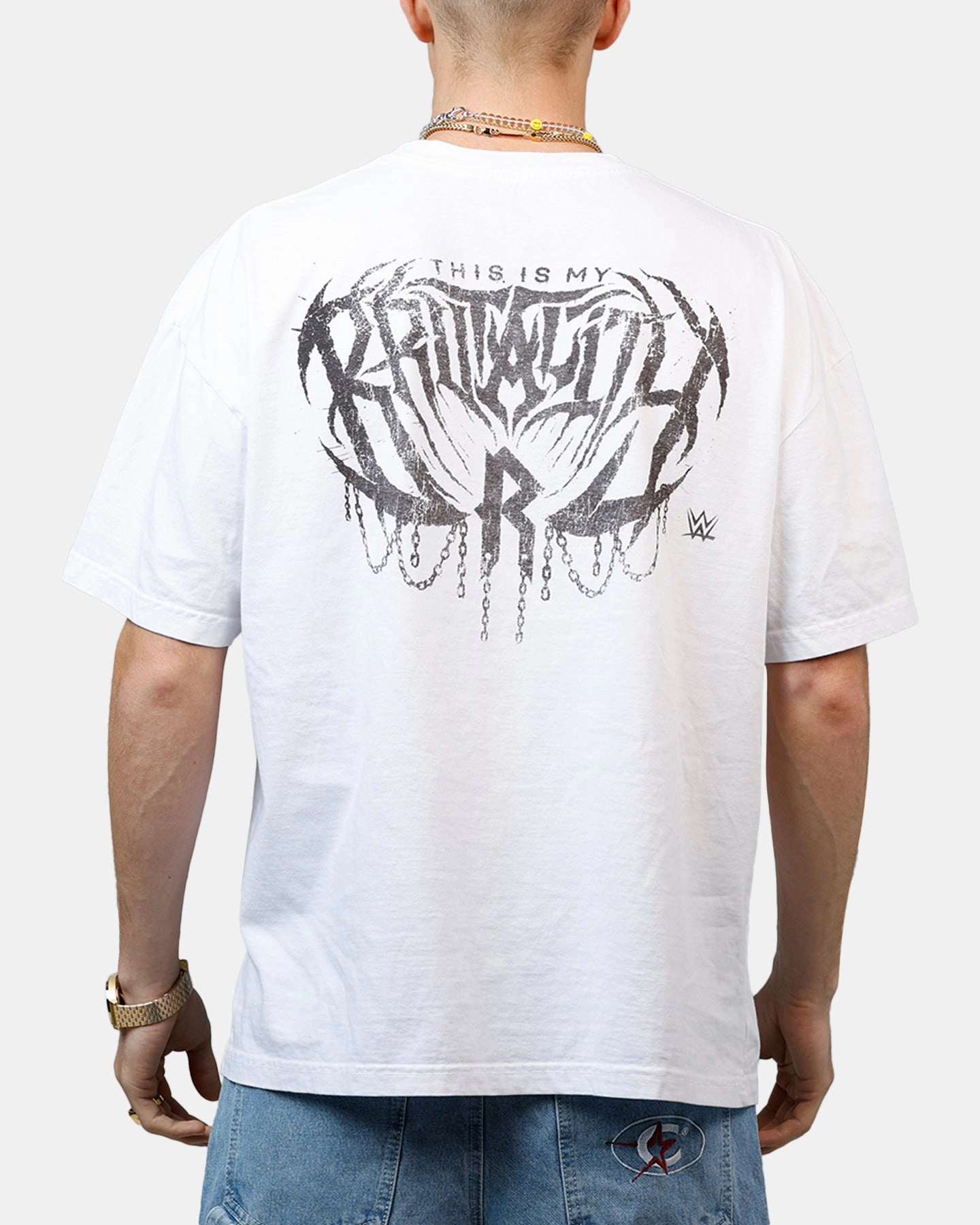 Culture Kings X WWE Rhea Ripley Wrestlemania XLI Vintage T-Shirt White SoftFeel Fabric