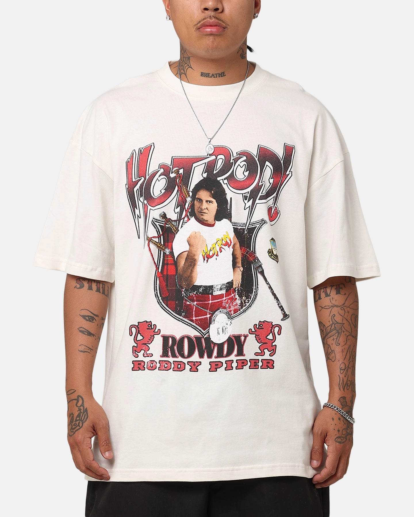 FadeResistant Dye Culture Kings X WWE Roddy "Rowdy" Piper Vintage T-Shirt Off White