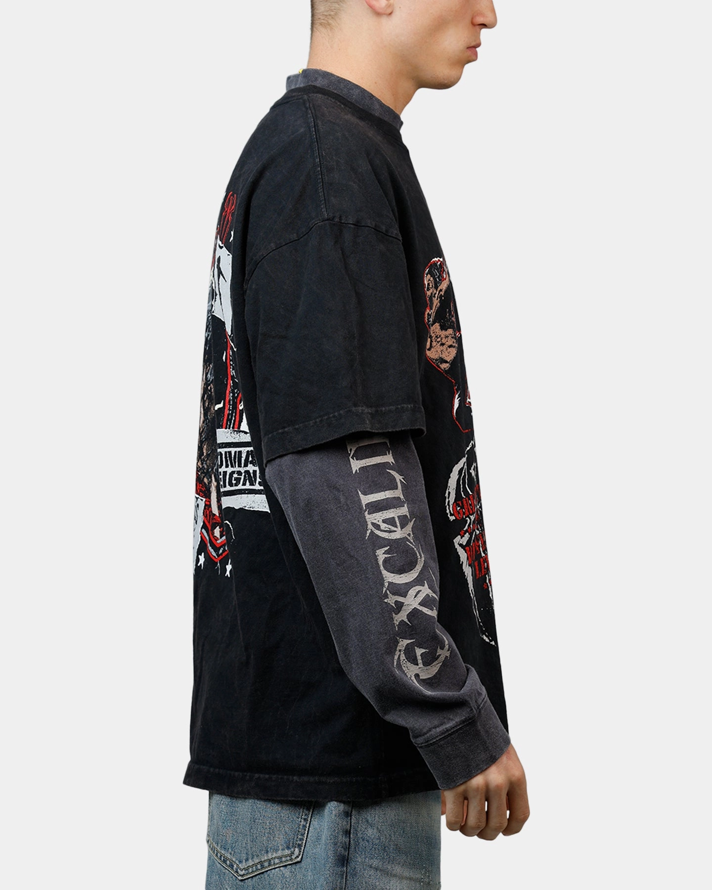 Culture Kings X WWE Roman Reigns Wrestlemania XLI Vintage T-Shirt Black Acidwash Flexible Hemline WrinkleResistant Cloth