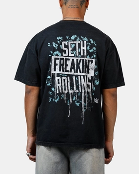 Culture Kings X WWE Seth Rollins Wrestlemania XLI Vintage T-Shirt Black Acidwash Stylish Jacket