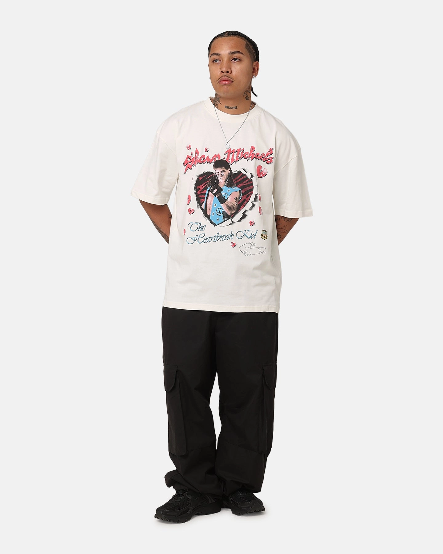 Culture Kings X WWE Shawn "The Heartbreak Kid" Michaels Vintage T-Shirt Off White UltraSoftInterior Low Profile Stitching