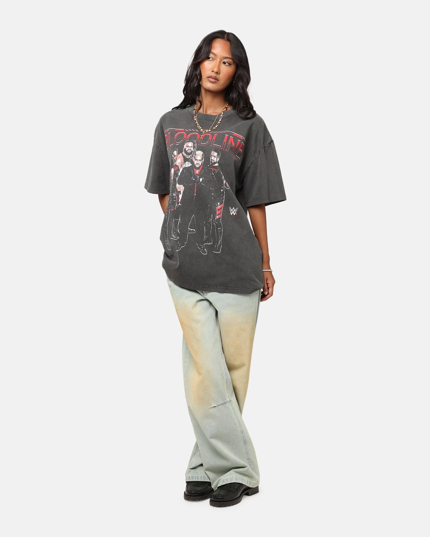 Culture Kings X WWE The Bloodline Heavyweight T-Shirt Black Wash Adjustable Fit System