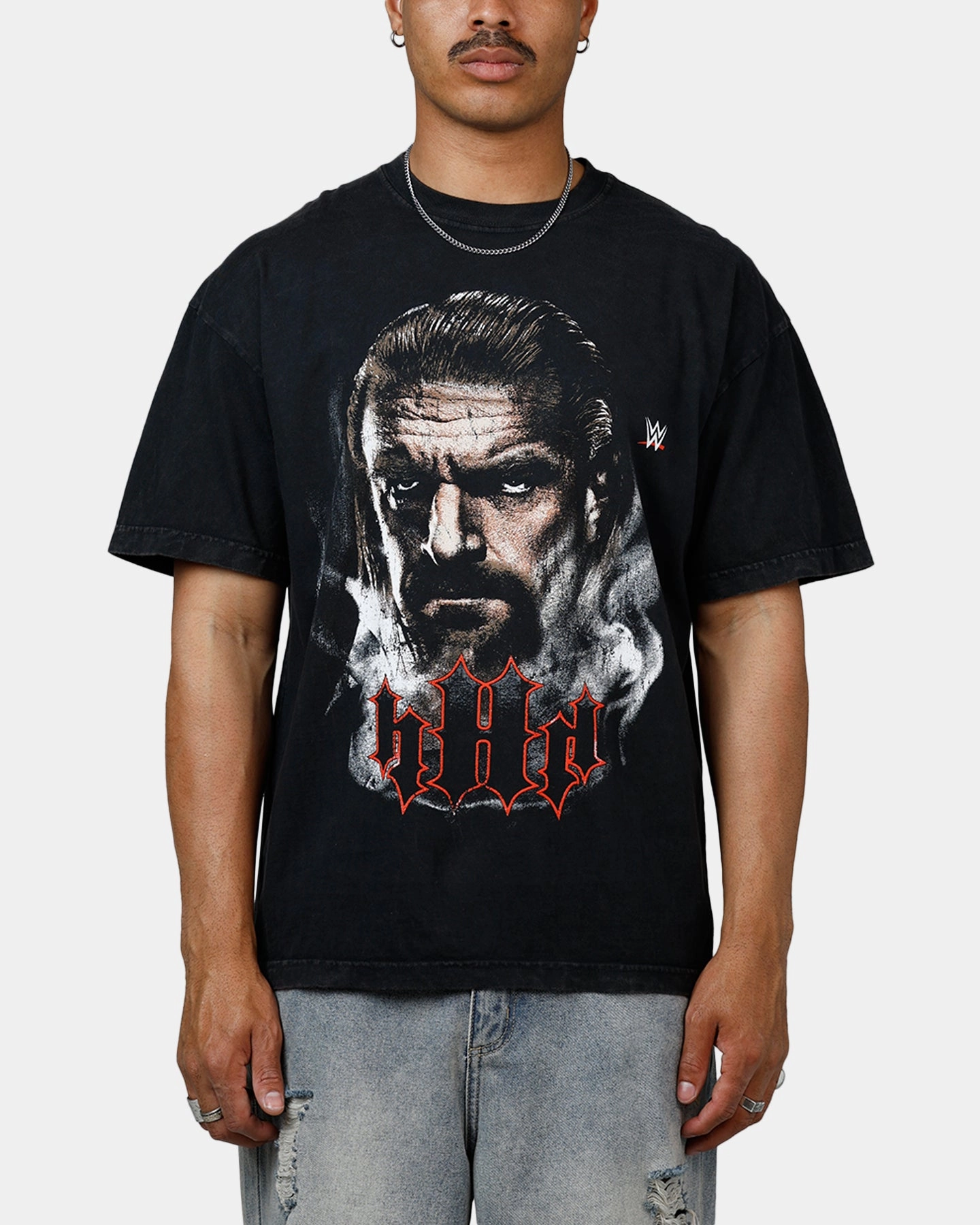 Culture Kings X WWE Triple H Wrestlemania XLI Vintage T-Shirt Black Acidwash ConvertibleStyle