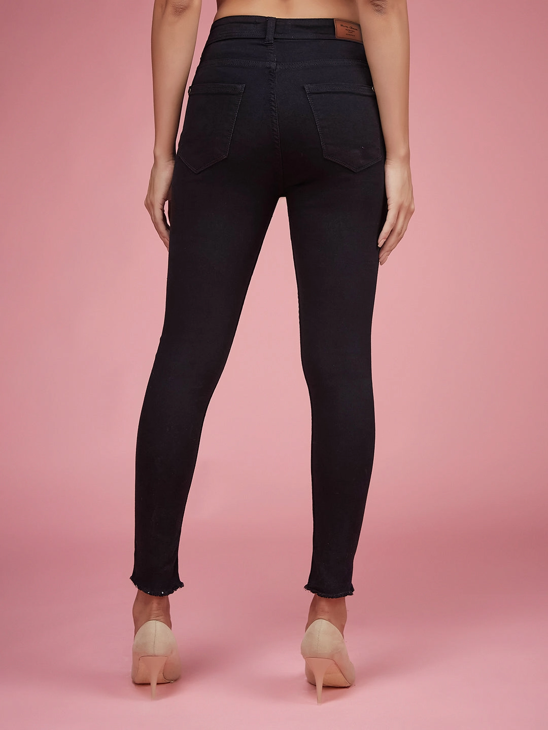 Women's Black Slim-Fit High-Rise Denim Jeans Brunch Outfit Vintage Lover Formal Daily Essentials