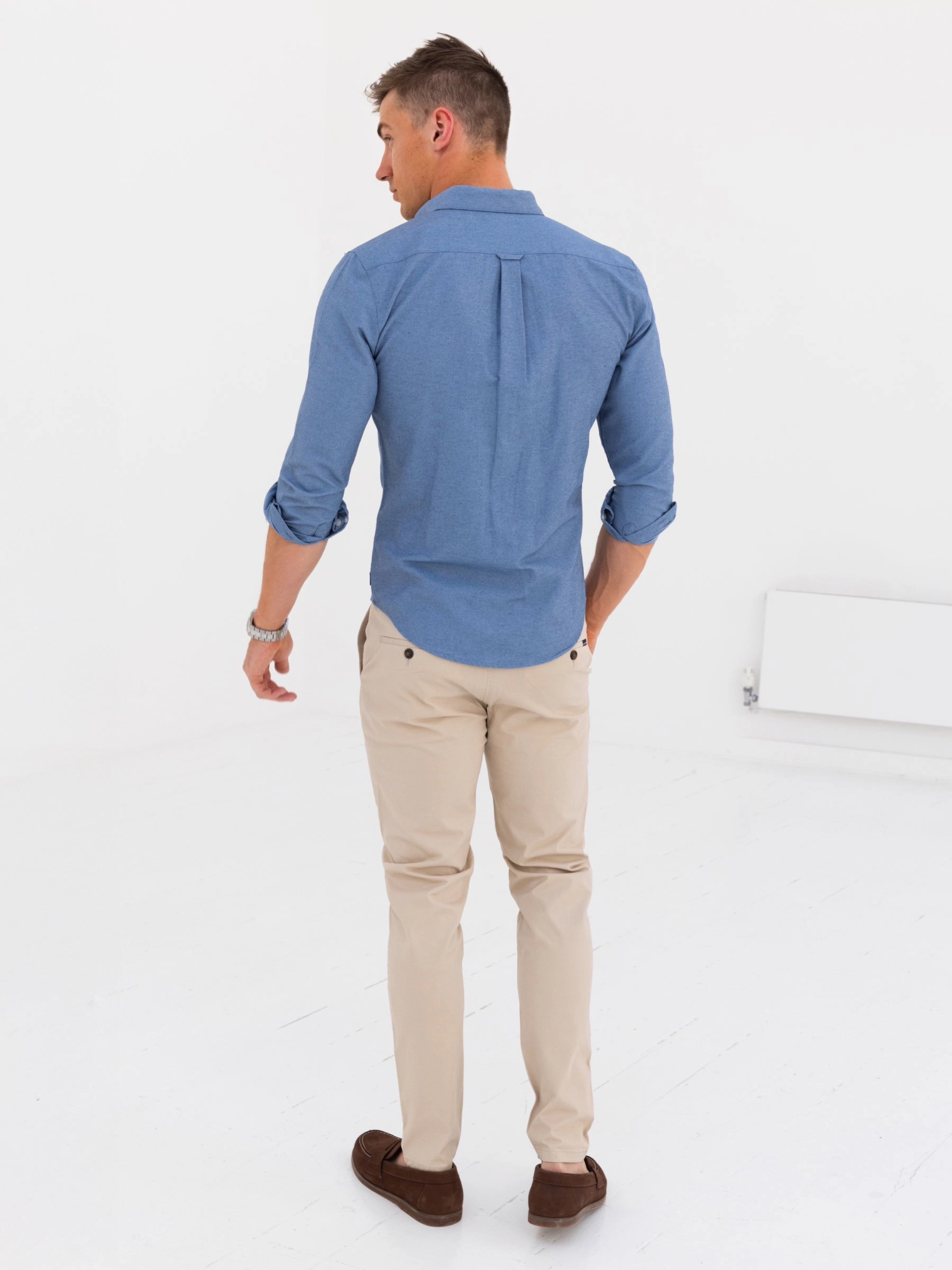 Weekend Vibes Dallas Long Sleeve Shirt - Denim Blue