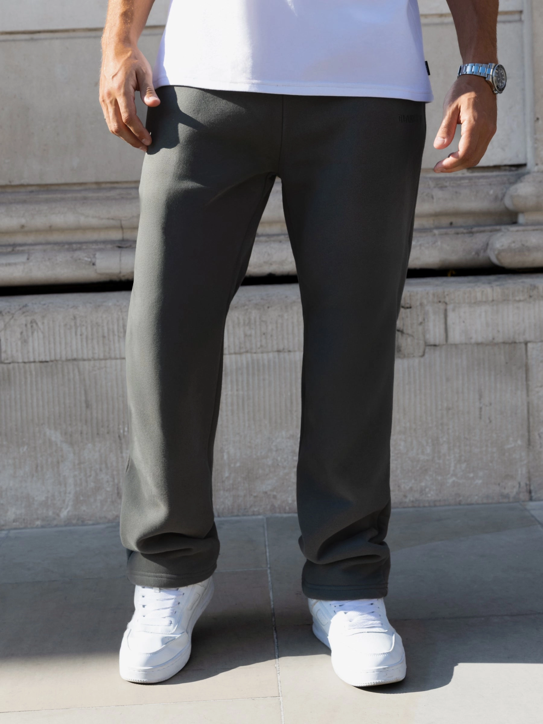 Declan Relaxed Sweatpants - Khaki Grey StretchMaterial