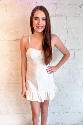 Denim Tie Shoulder Dress Festival-Ready