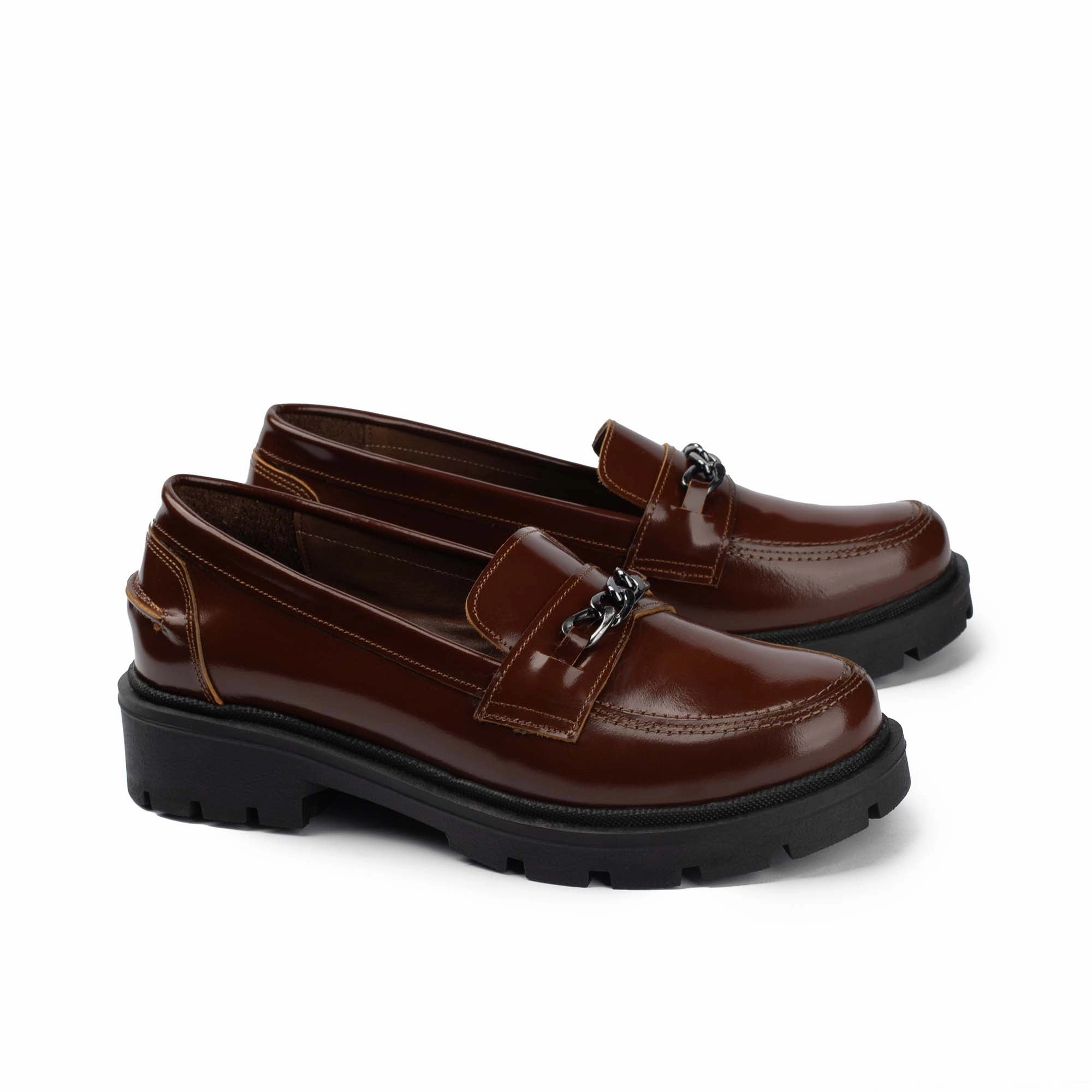 Flora Brown Natural Leather Loafers Fresh Steps