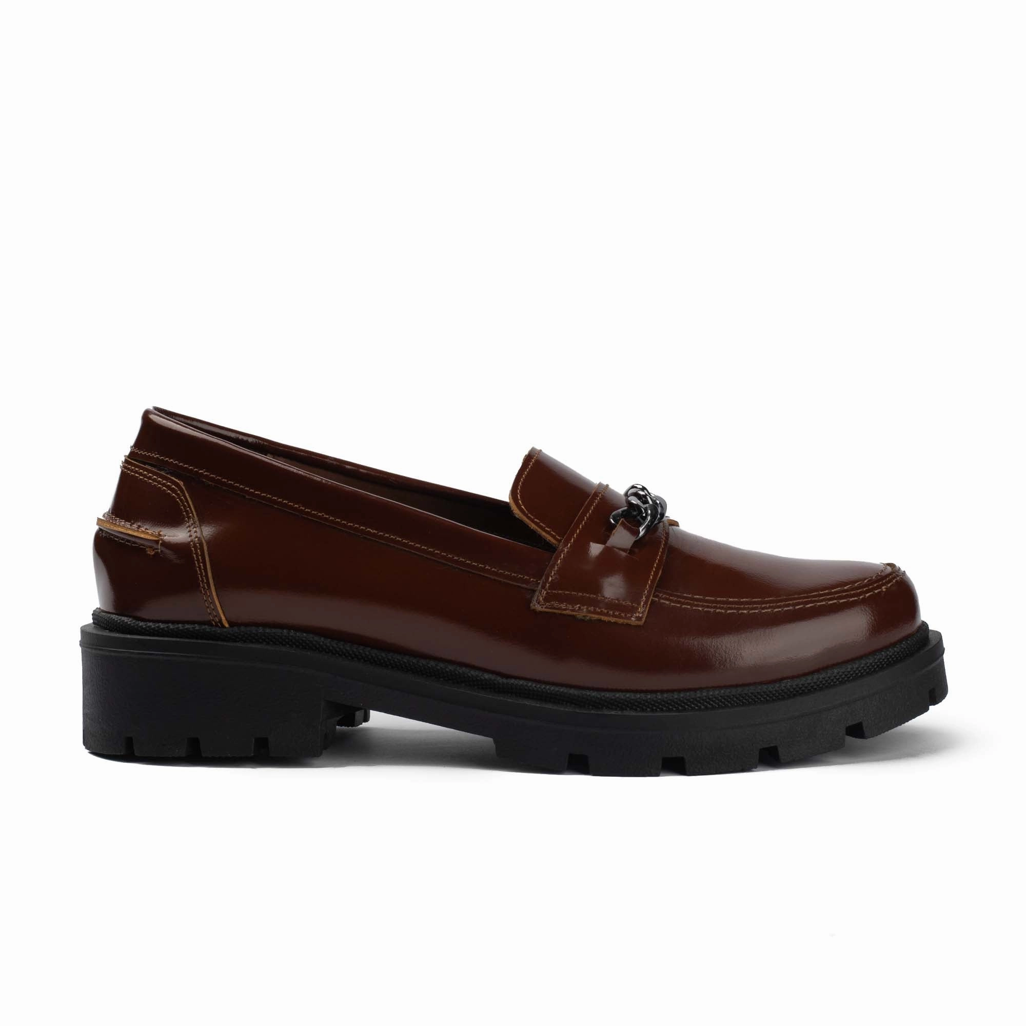 Flora Brown Natural Leather Loafers Cool Vibe Food Court