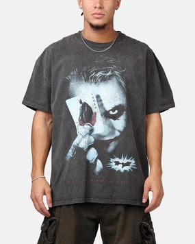 American Thrift X DC Batman The Dark Knight '08 Heavyweight T-Shirt Black Wash Easy Care Material Soft Wool