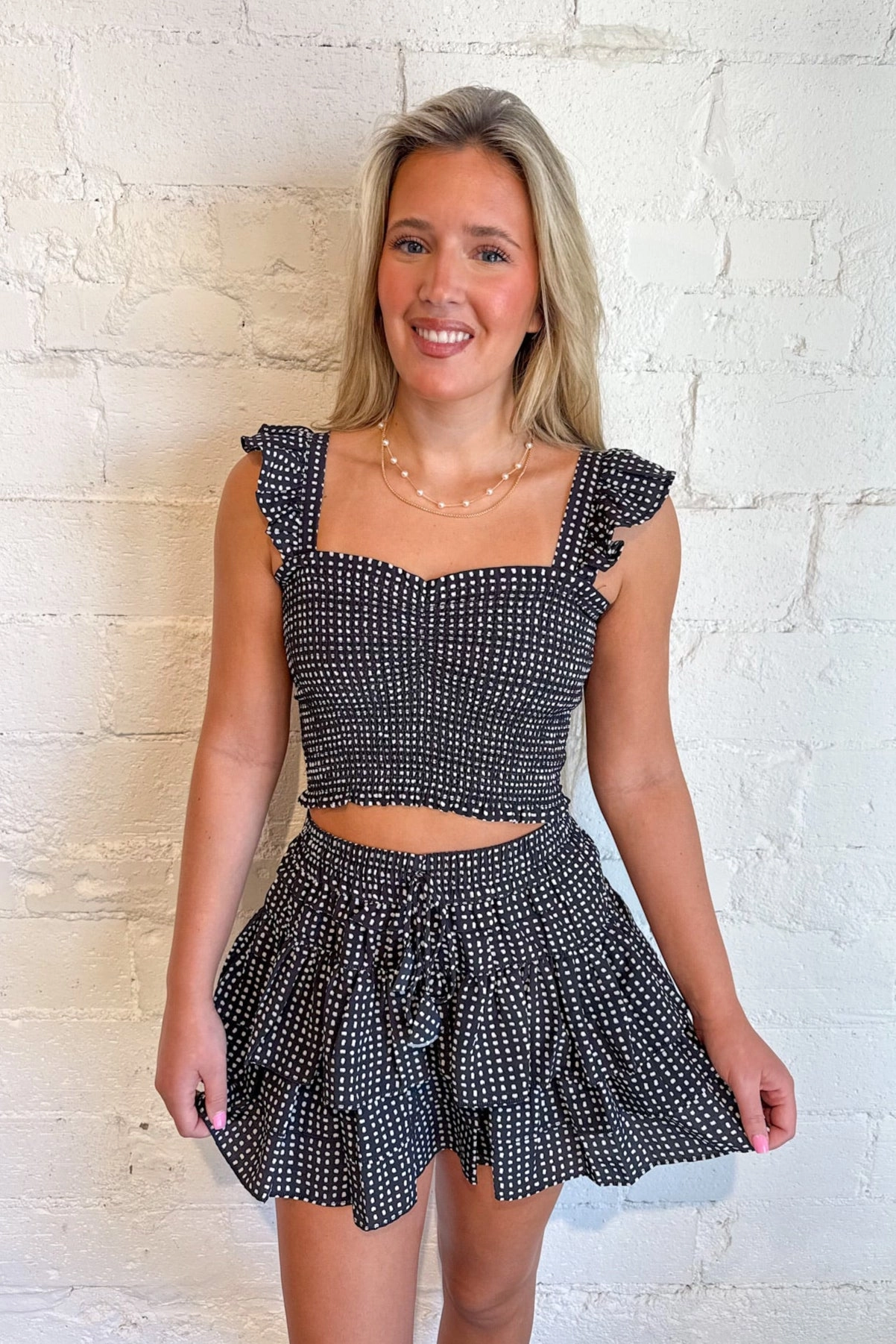 Running Gear Dotty Smocked Skort