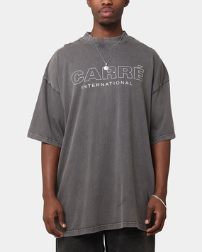 Carre Out Motion T-Shirt Washed Charcoal Airy Mesh Lining