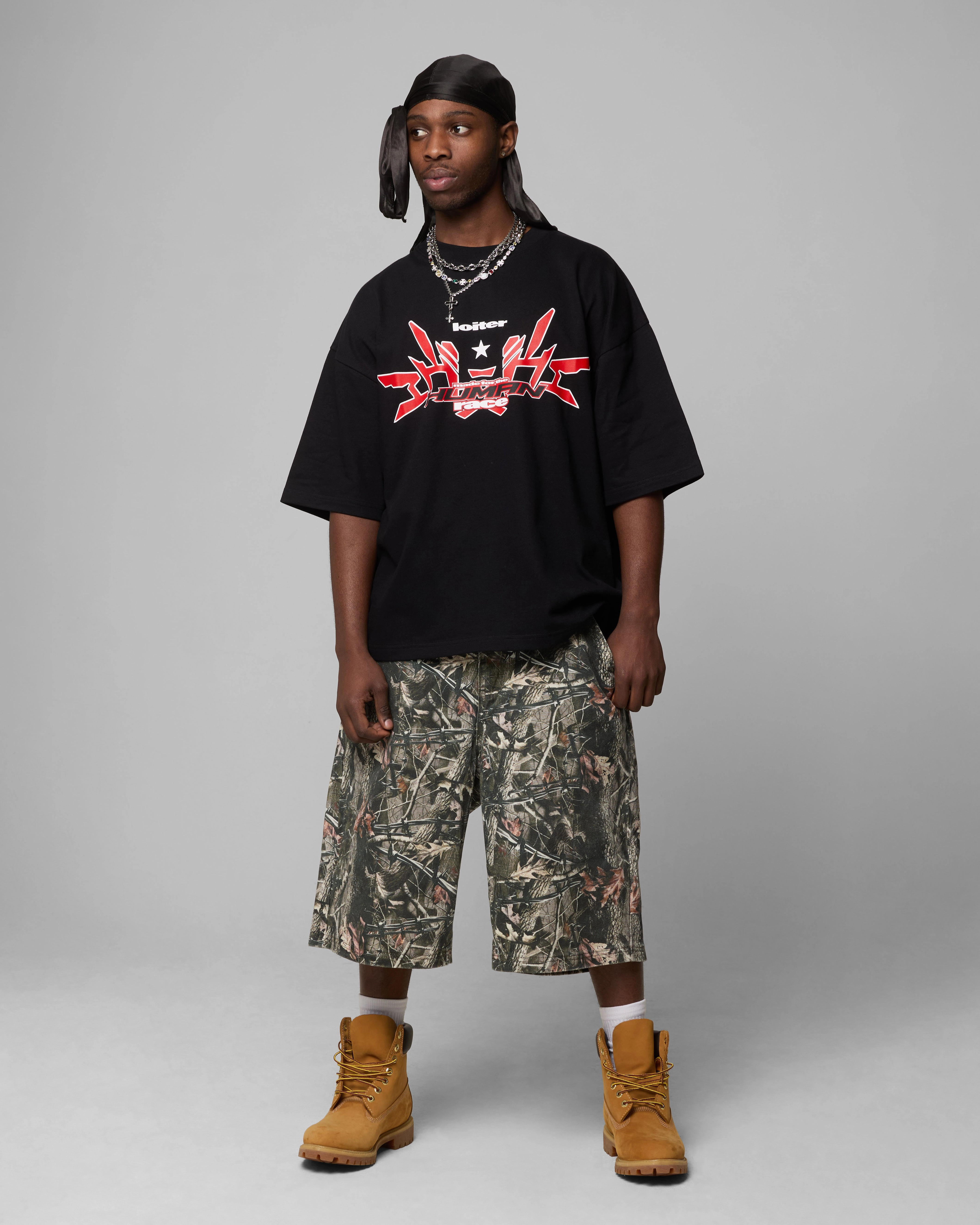 Reflective Detailing Reinforced Seams Loiter Substance T-Shirt Black