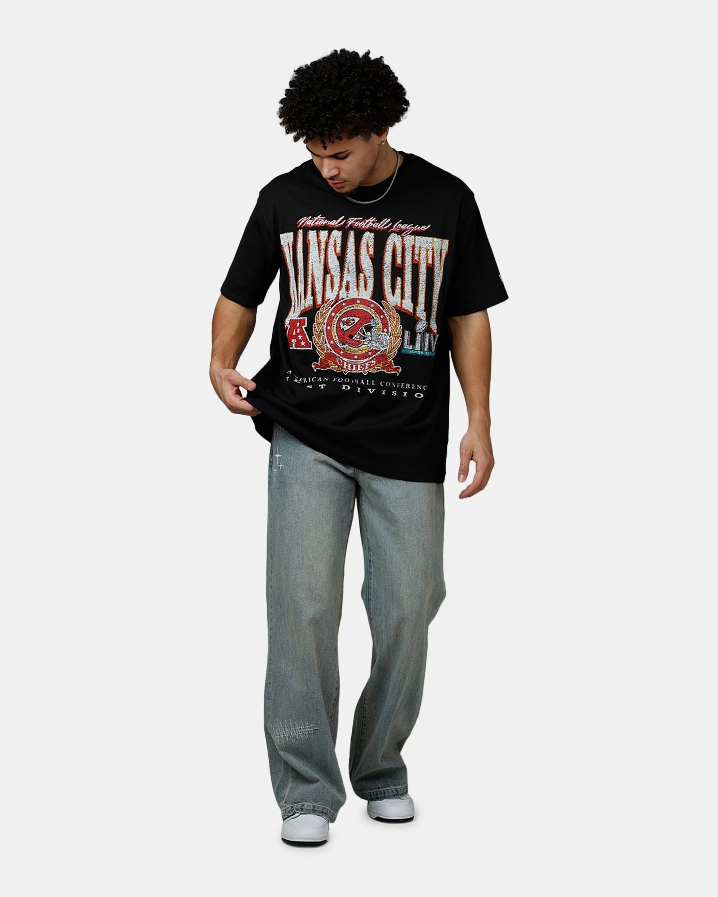 New Era Kansas City Chiefs Essentials Boxy T-Shirt Black DoubleStitching