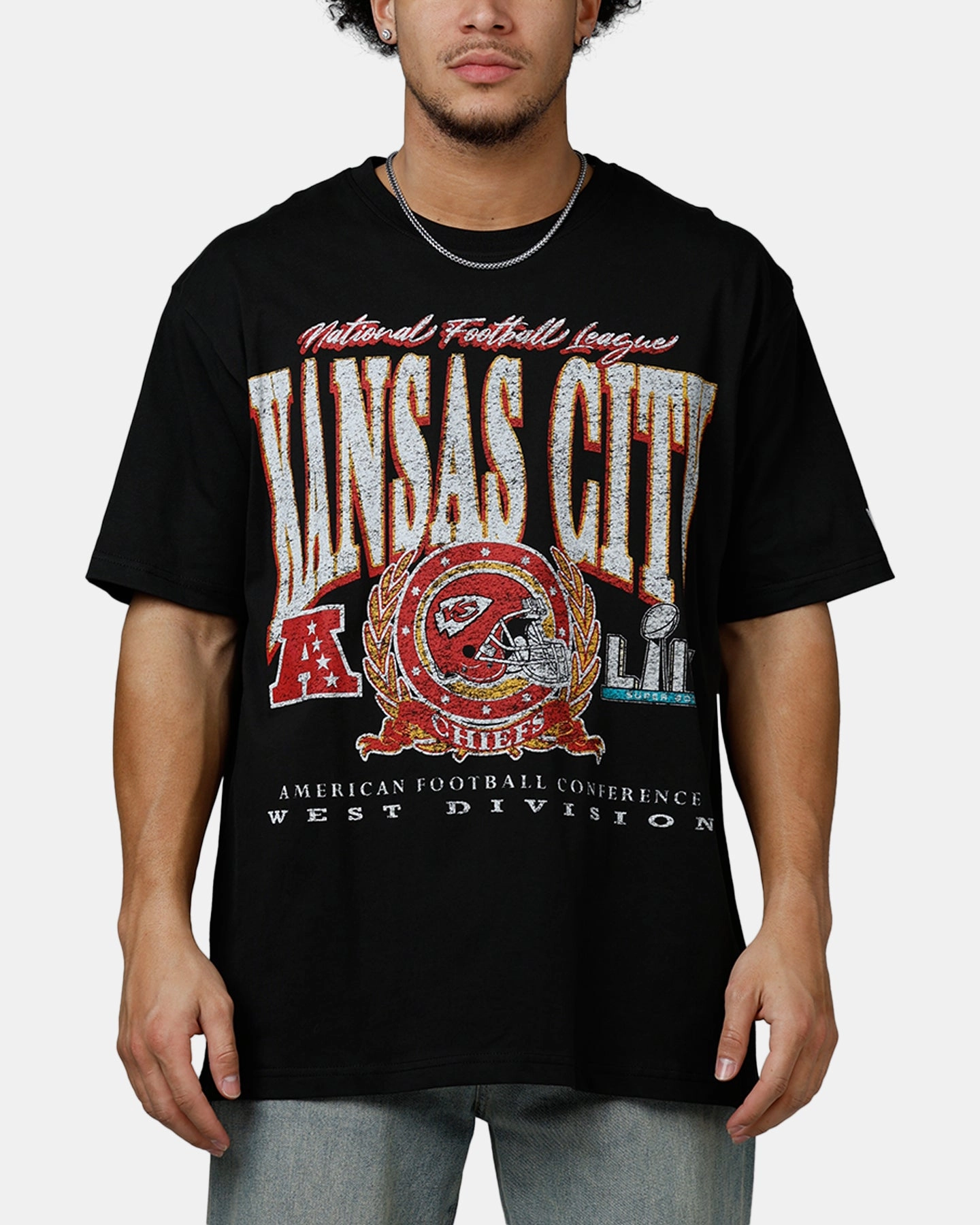 New Era Kansas City Chiefs Essentials Boxy T-Shirt Black DurableWeave HoodedVersion