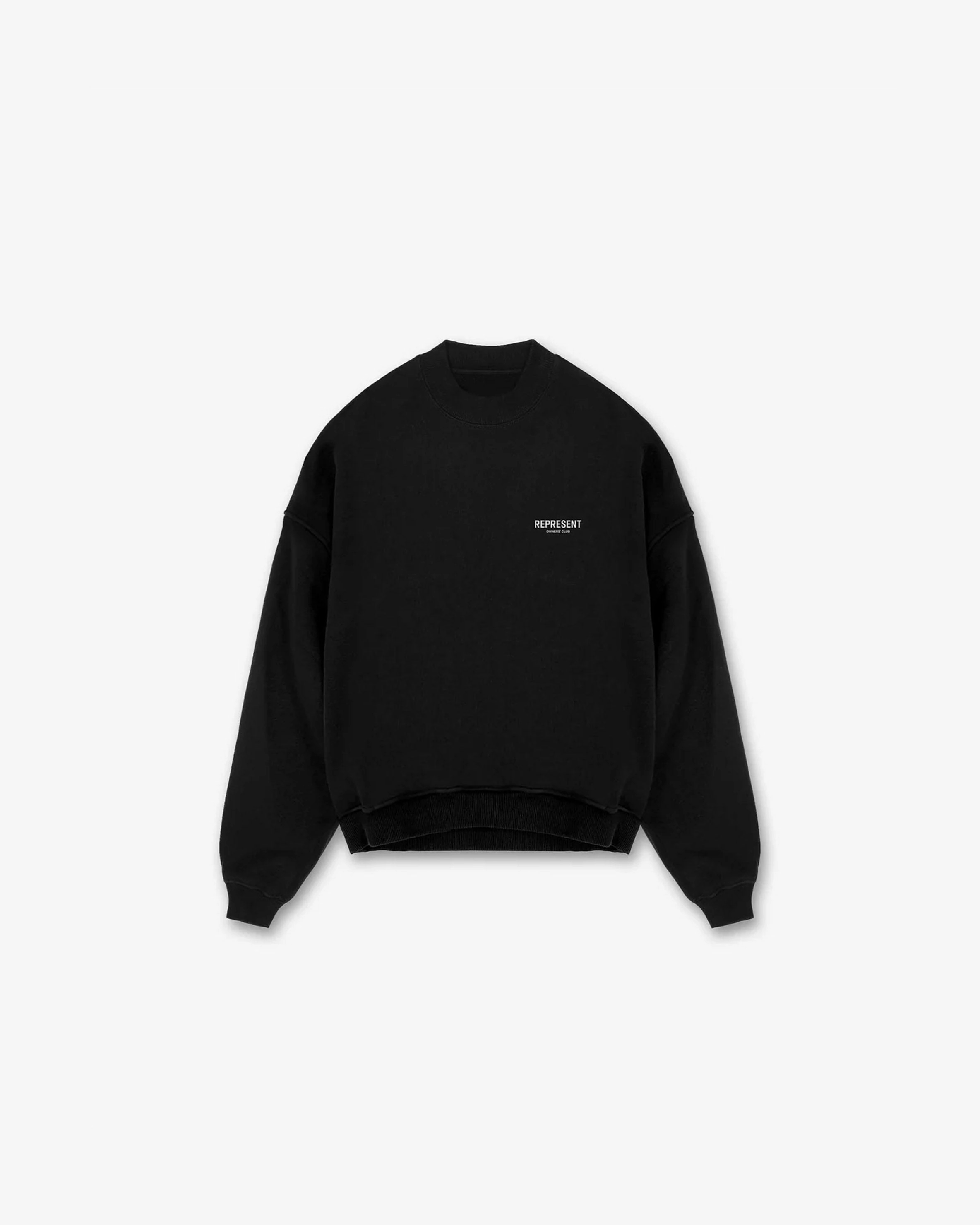 Double Layered Design Calm Outfit Represent Owners Club Sweater - Black