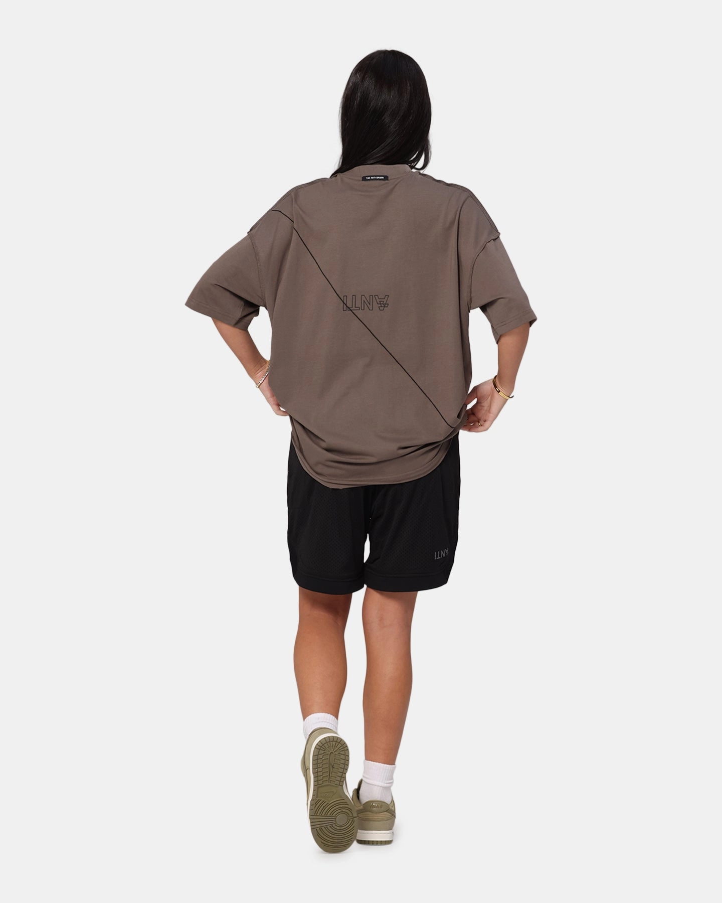 The Anti Order XY Aesthetic Non Seam T-Shirt Vintage Brown Ventilation Panel Recycled Polyester Fabric