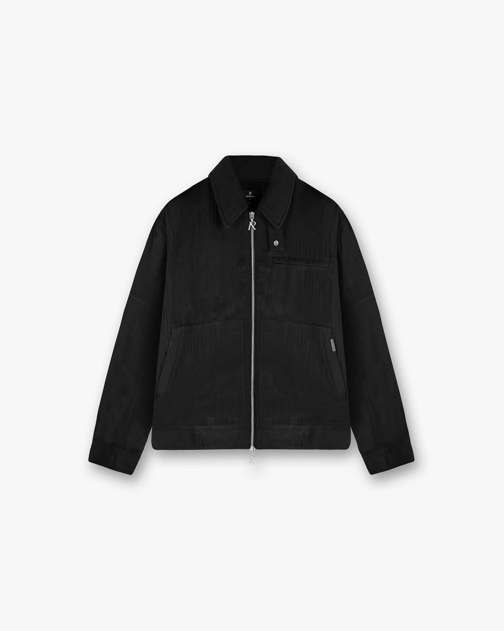 Crinkle Trucker Jacket - Black Seam Sealed Technology