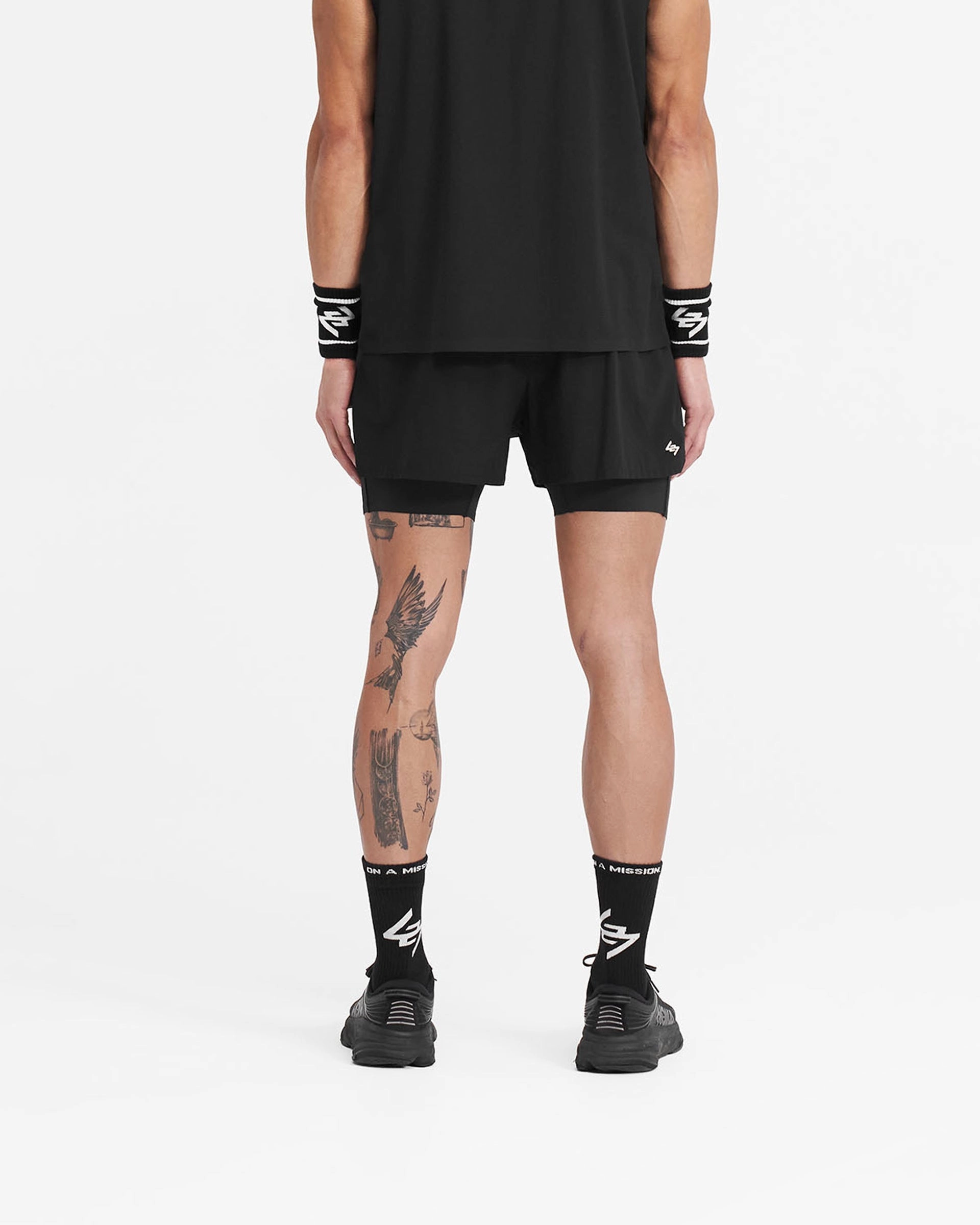 247 Trail Short - Jet Black Fitted Design Cotton Blend