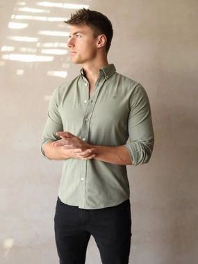 Weekend Vibes Designer Touch Sedona Slim Fit Shirt - Khaki Green