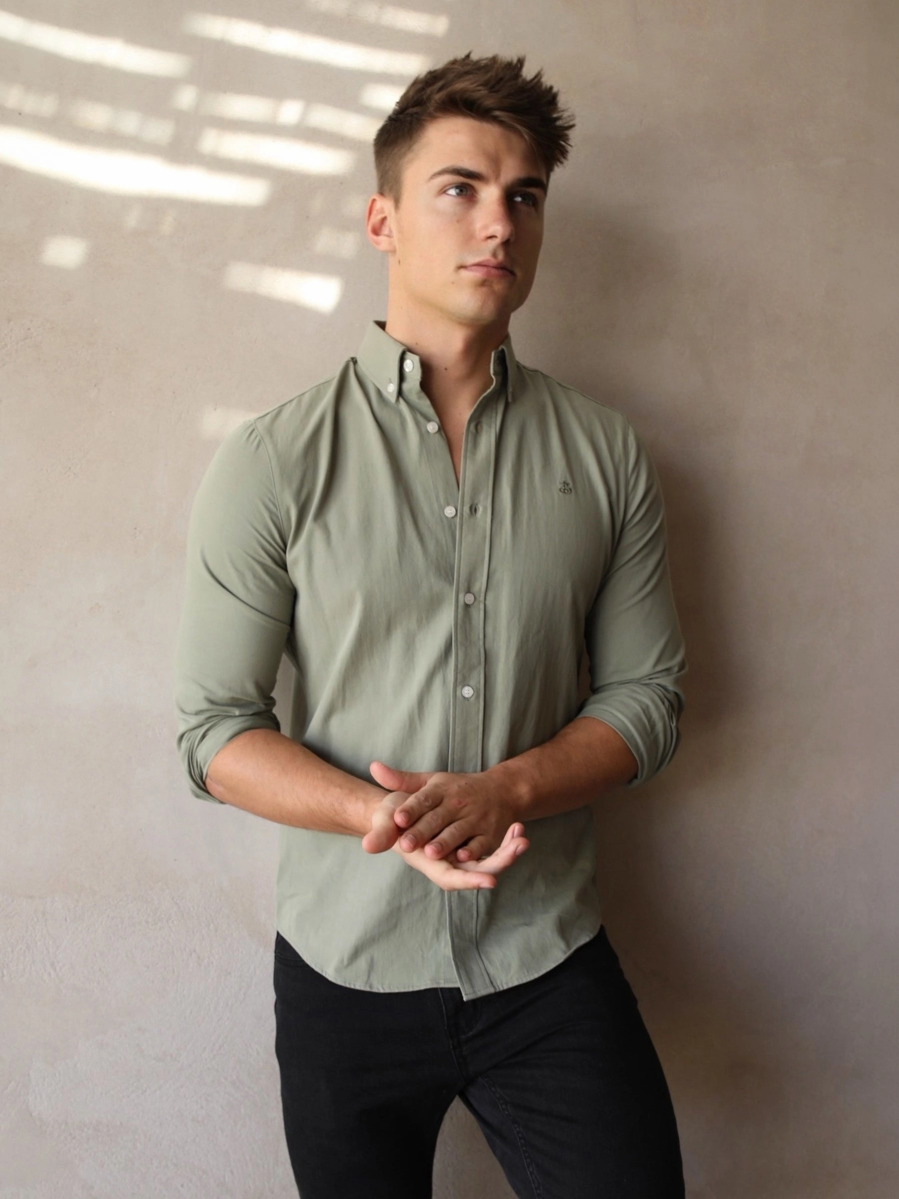 Performance Fabric Sedona Slim Fit Shirt - Khaki Green