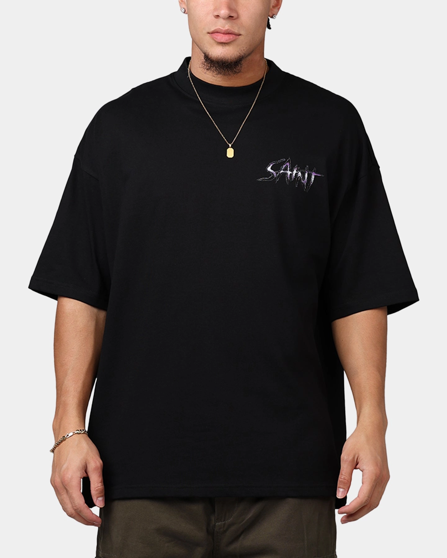 Durable Reinforced Shoulders TailoredCut Saint Morta No Control T-Shirt Black