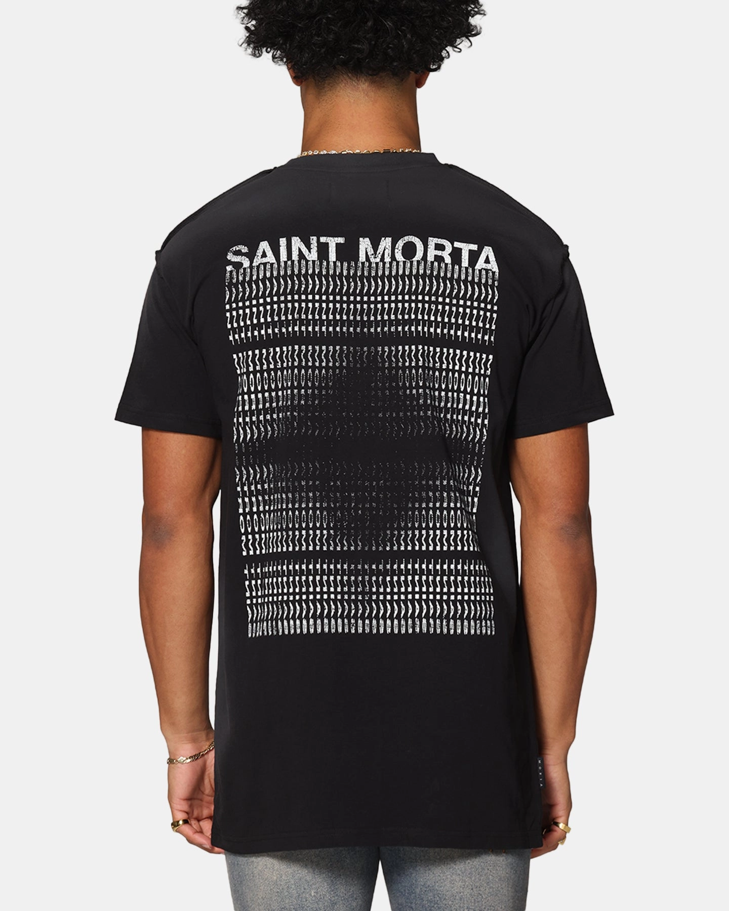 Layered Panel Design Bold Patterns Saint Morta Void Lafayette T-Shirt Sunfade Black