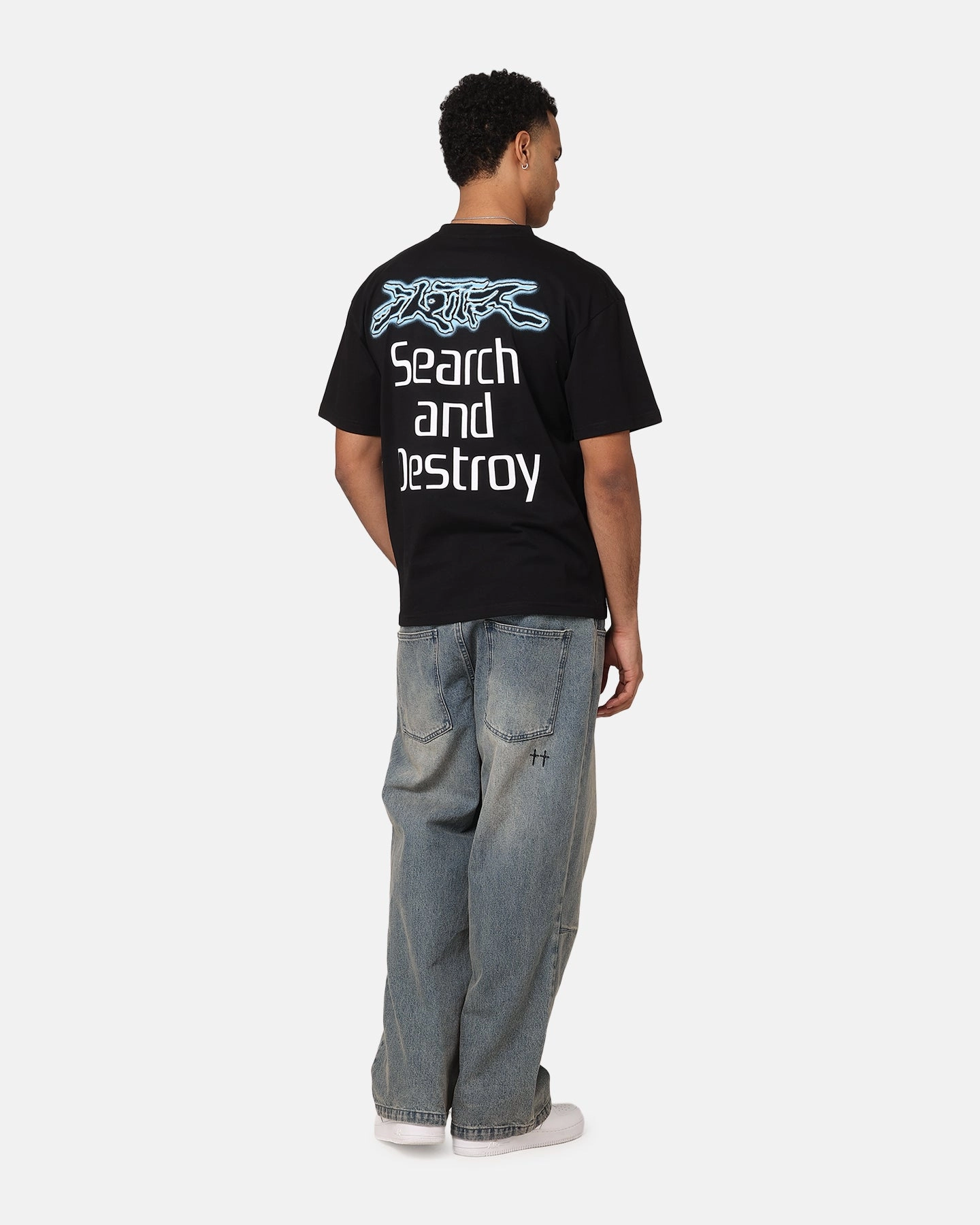 EcoFriendly Material ComfortStretchFit Loiter Search And Destroy T-Shirt Black