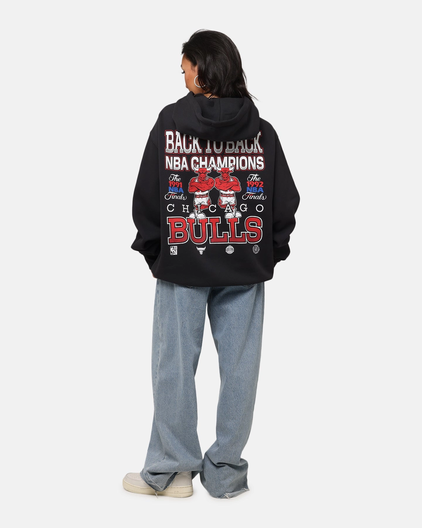 Fashion Blouse Mitchell & Ness Chicago Bulls Back To Back Hoodie Faded Black