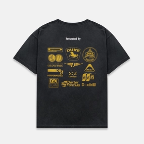 DR3 Sponsors Washed Black   Yellow T-Shirt Seasonal Casual