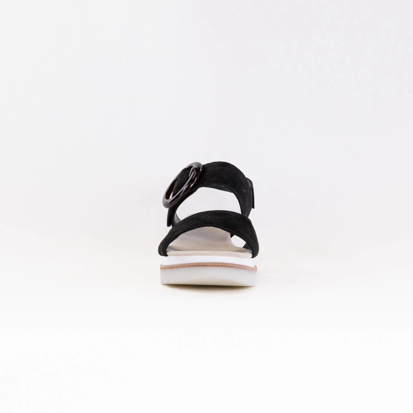 Gabor 24.645.37 Wedge Sandal (Women's) - Black Suede Slide Fit