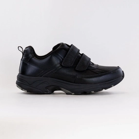 Drew Jimmy (Men's) - Black Leather Hydrophilic marathon running shoes