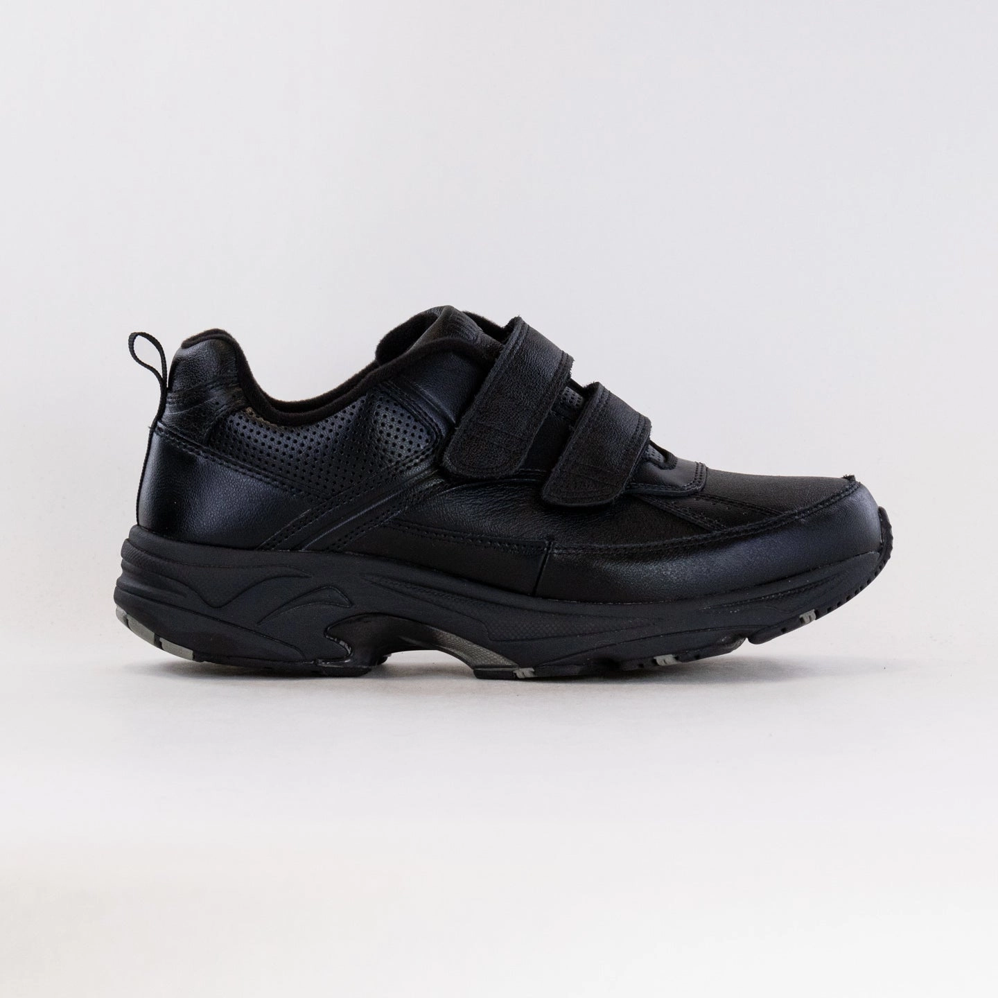 Drew Jimmy (Men's) - Black Leather Hydrophilic marathon running shoes