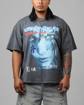 Durable Weave MultiFunctionalDesign Loiter Project Dark Vintage T-Shirt Washed Charcoal