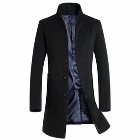 West Louis? Formal Woolen Business-Men Overcoat Temperature Regulating Lining