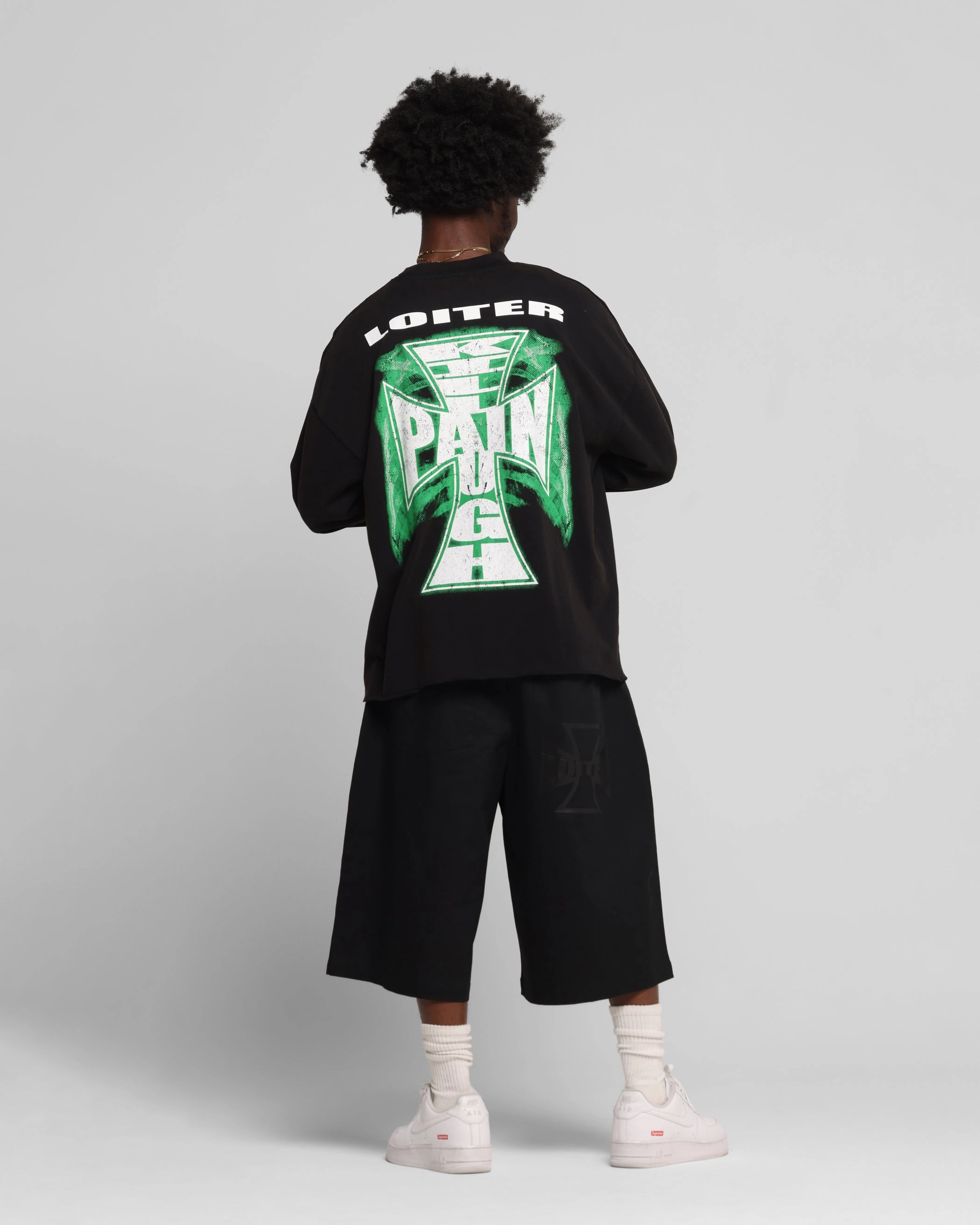 Loiter Liberty Long Sleeve T-Shirt Vintage Black Low Impact Manufacturing