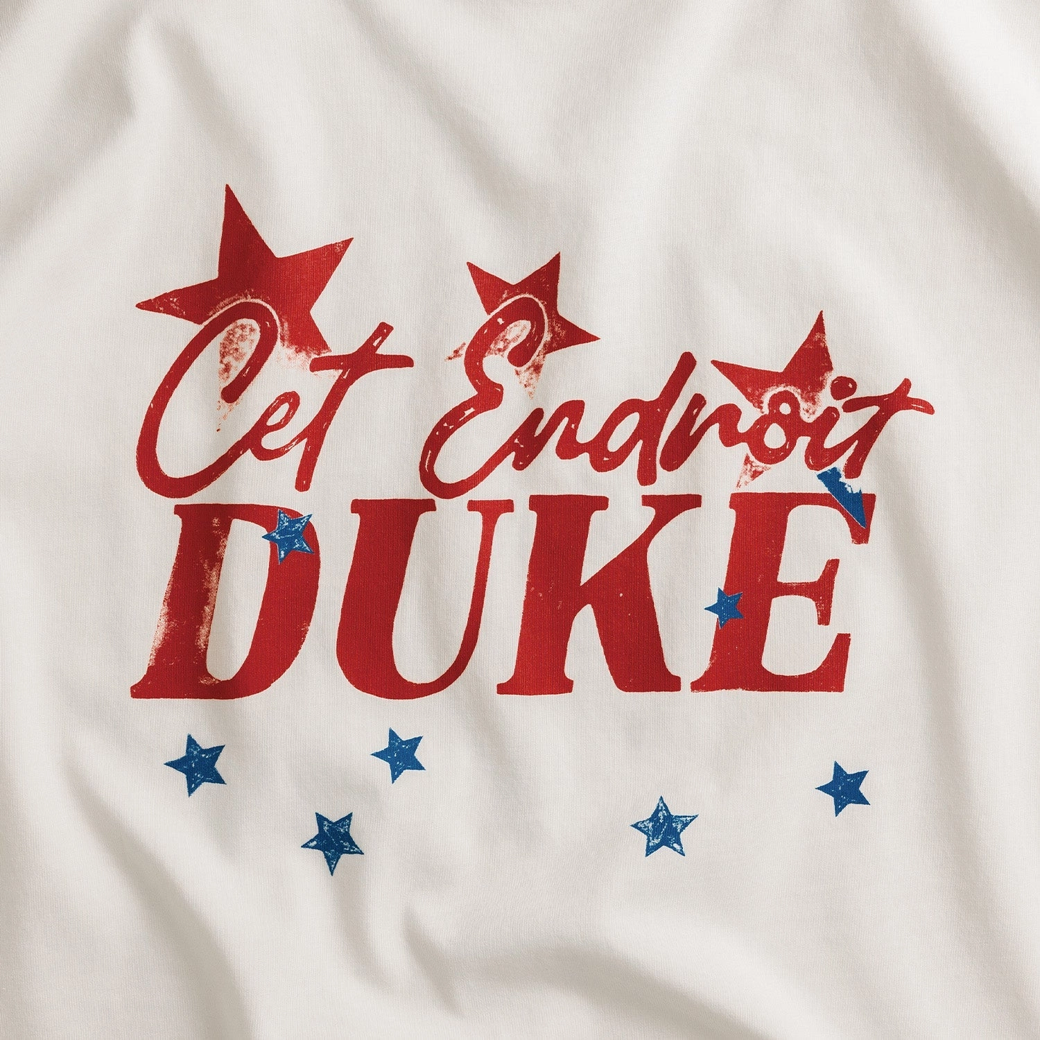 Duke Cet Endroit Vintage White T-Shirt High-Quality Fabric