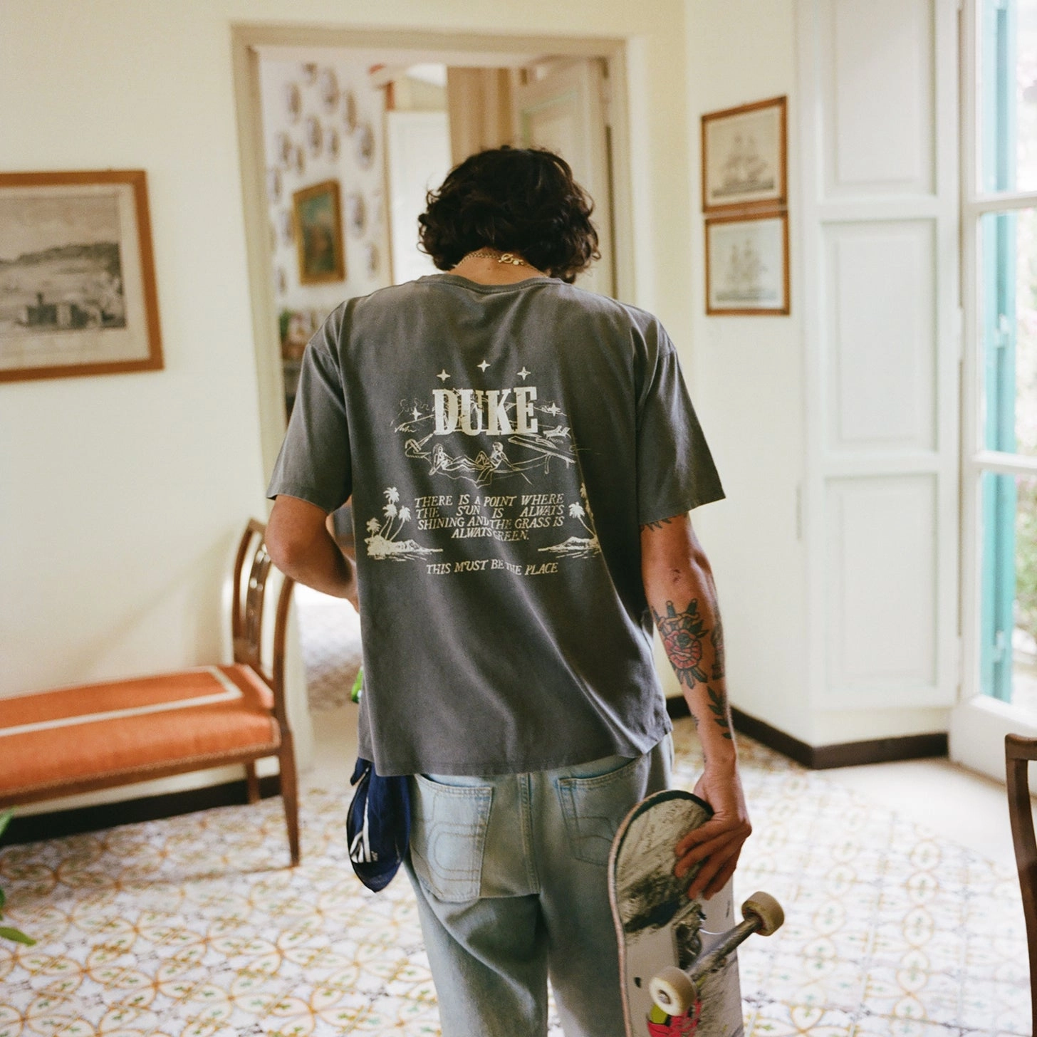 Active Layer Fit Duke Poolside Story Washed Grey T-Shirt