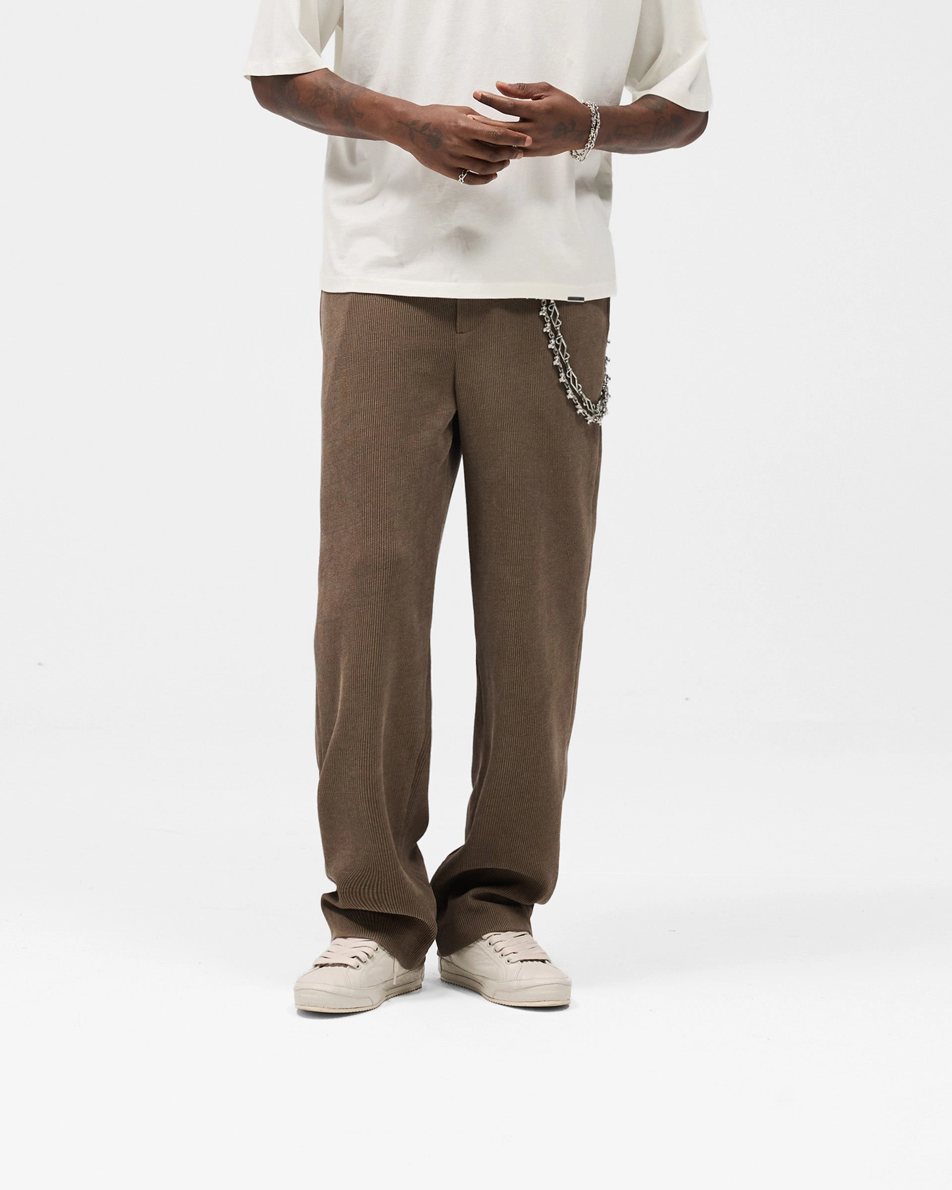 Ribbed Hybrid Pant - Clove Breathable Waist