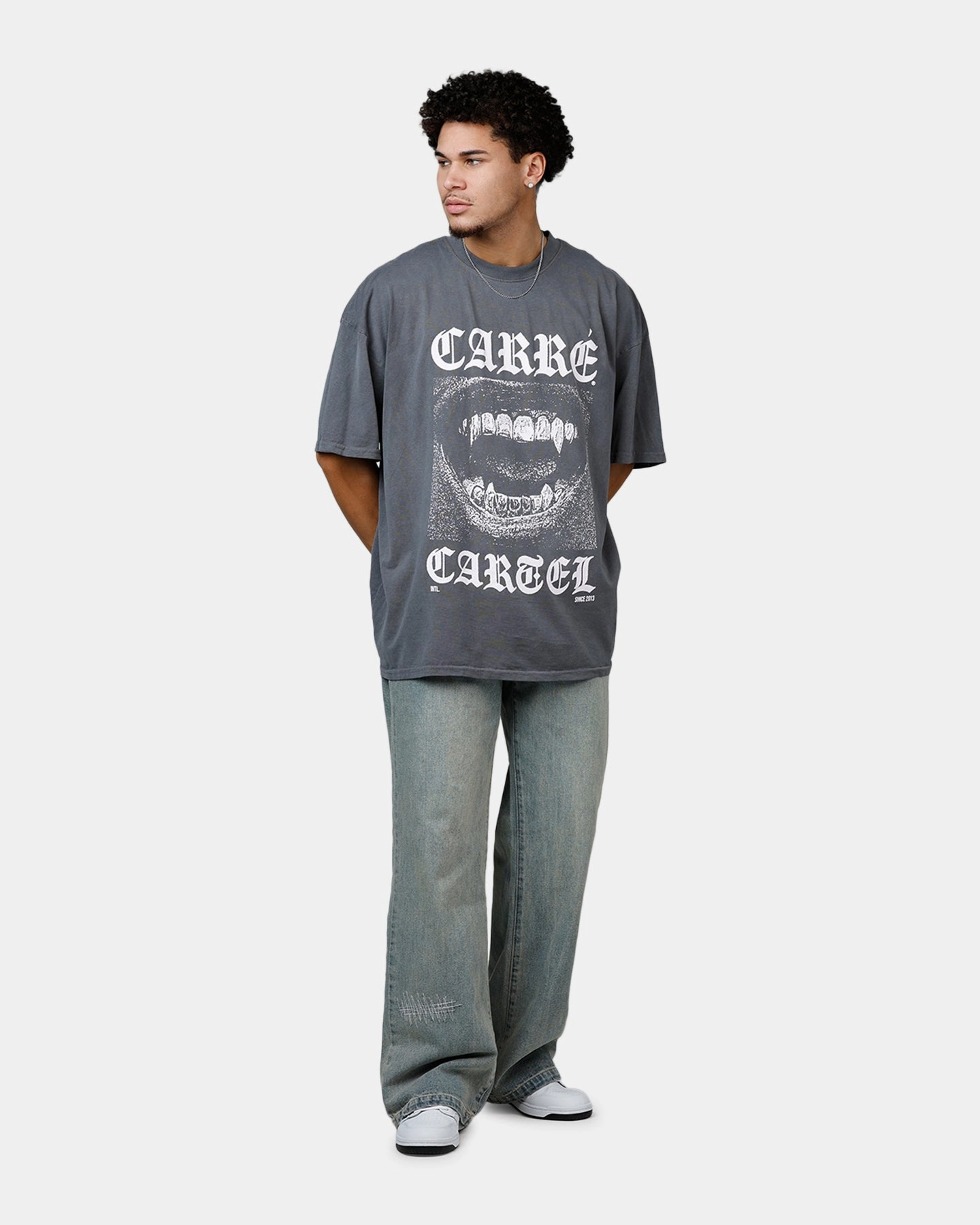 Smooth Interior Lining Sporty Top Carre Cartel T-Shirt Washed Charcoal