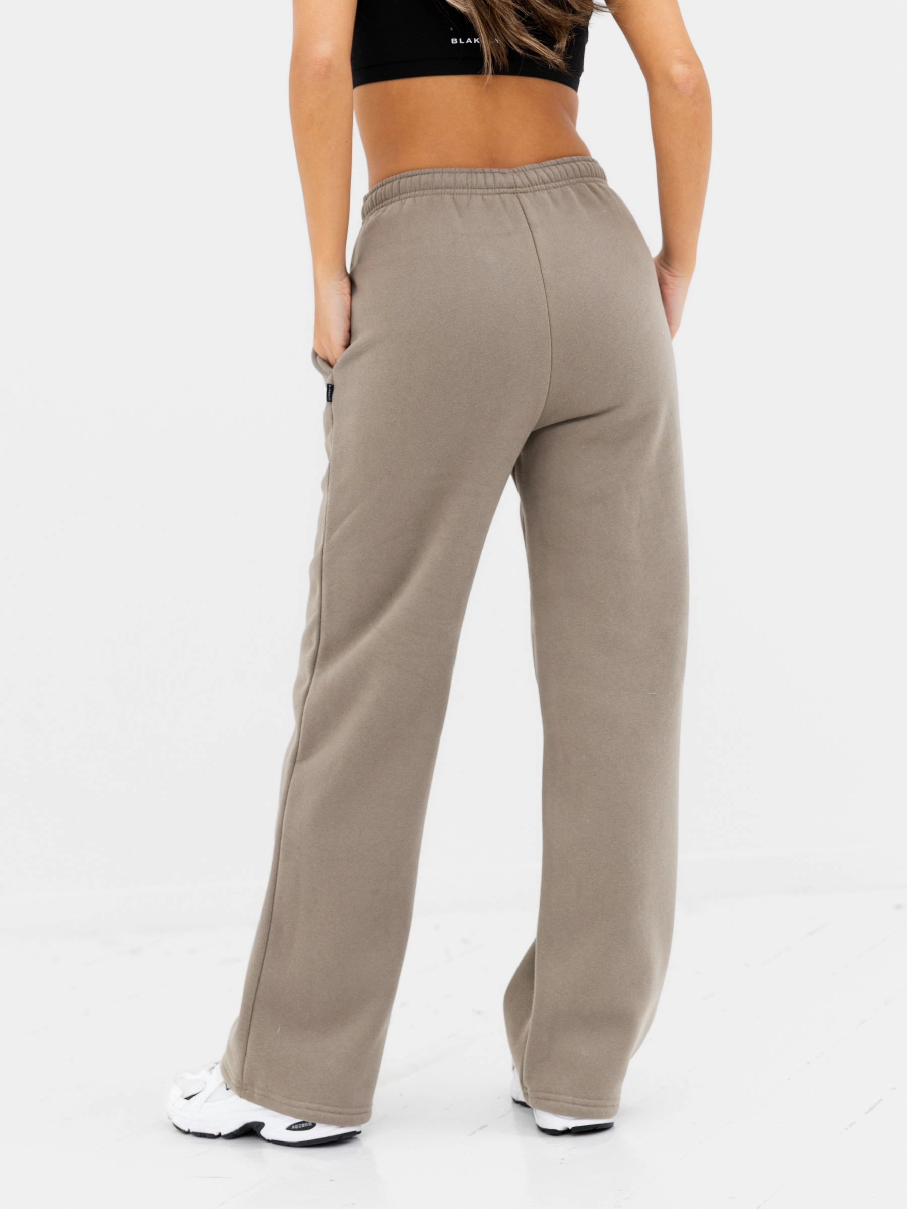 Versatile Fit Reflective Trim Georgia Wide Leg Sweatpants - Safari Green