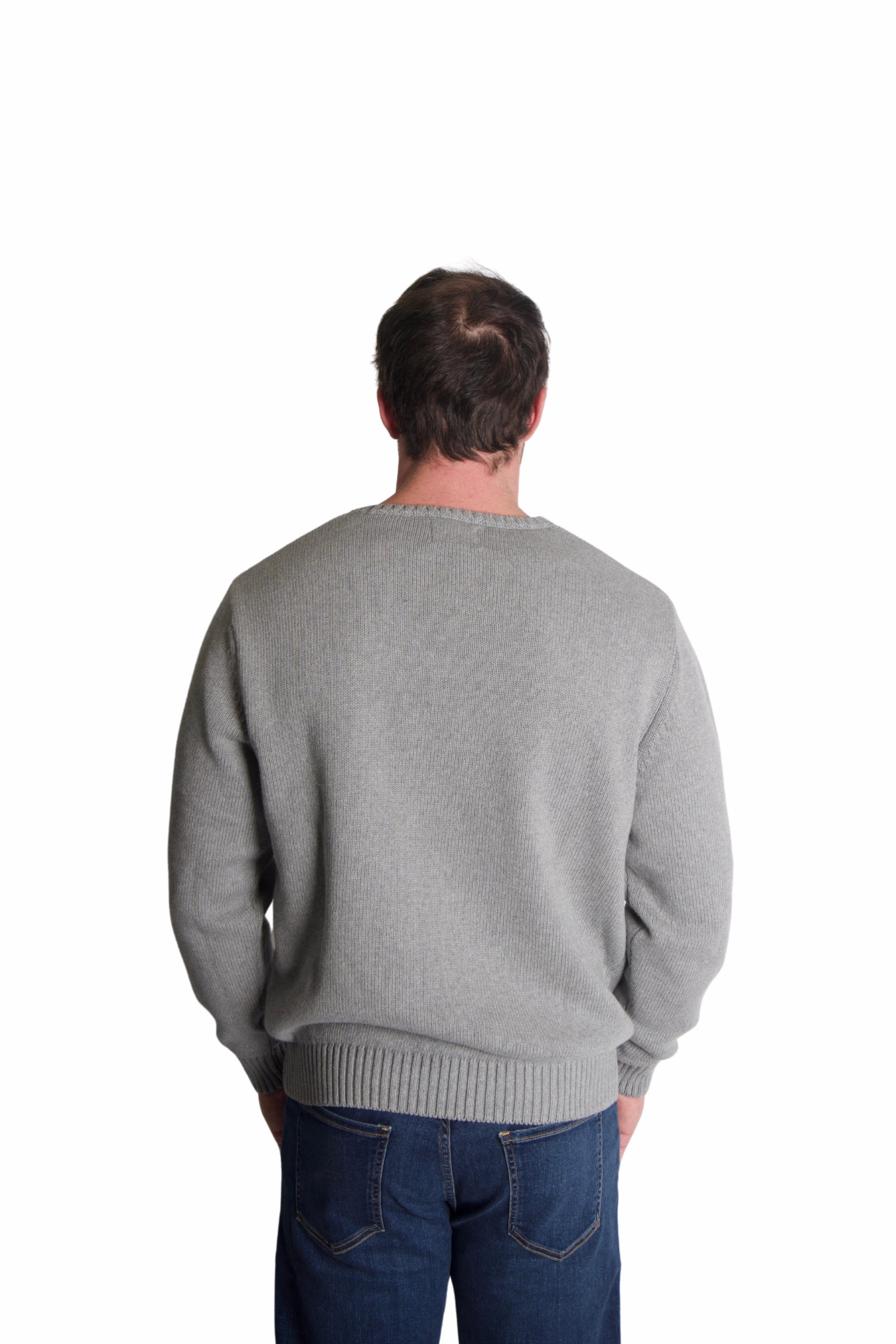 Ivy Cotton Sweater in Grey Warm Classic MultiPly Yarn Construction
