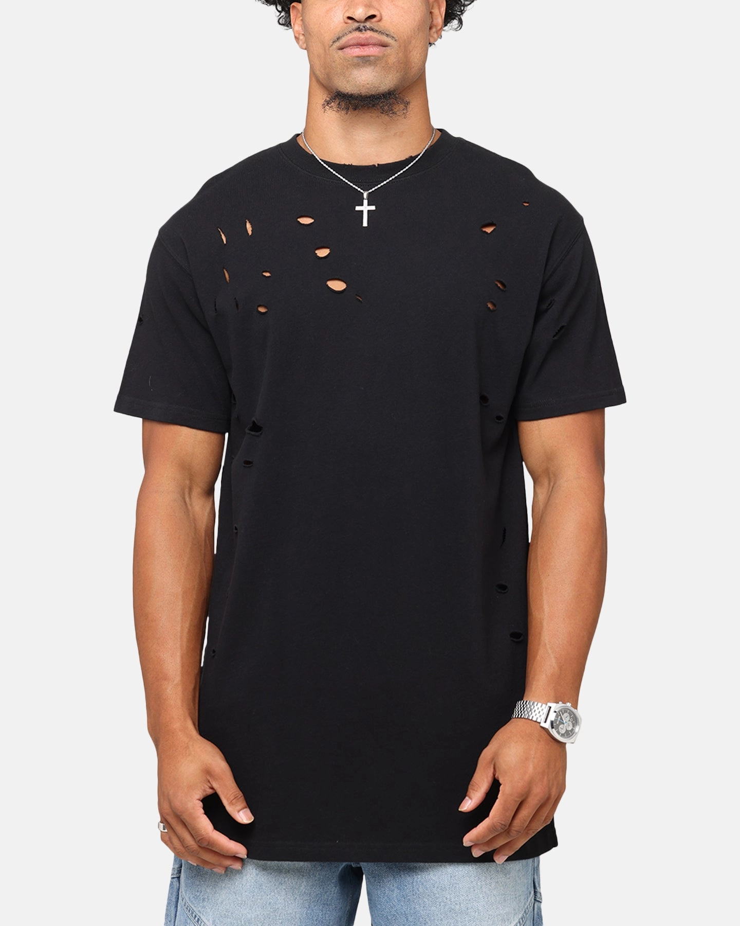 AbrasionResistant Fabric Ethically Sourced Yarn Saint Morta Distressed Lafayette T-Shirt Black