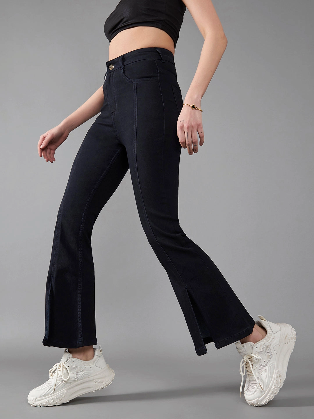 24/7 Comfort Black Bell-Bottom Bootcut Hourglass High-Rise Stretchable Denim Jeans Light Wear