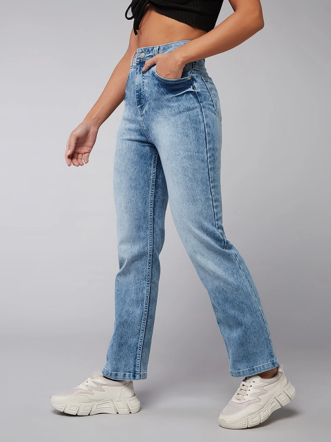 Urban Ready CHASEstretch? Light Blue Wide-Leg High-Rise Stretchable Denim Jeans