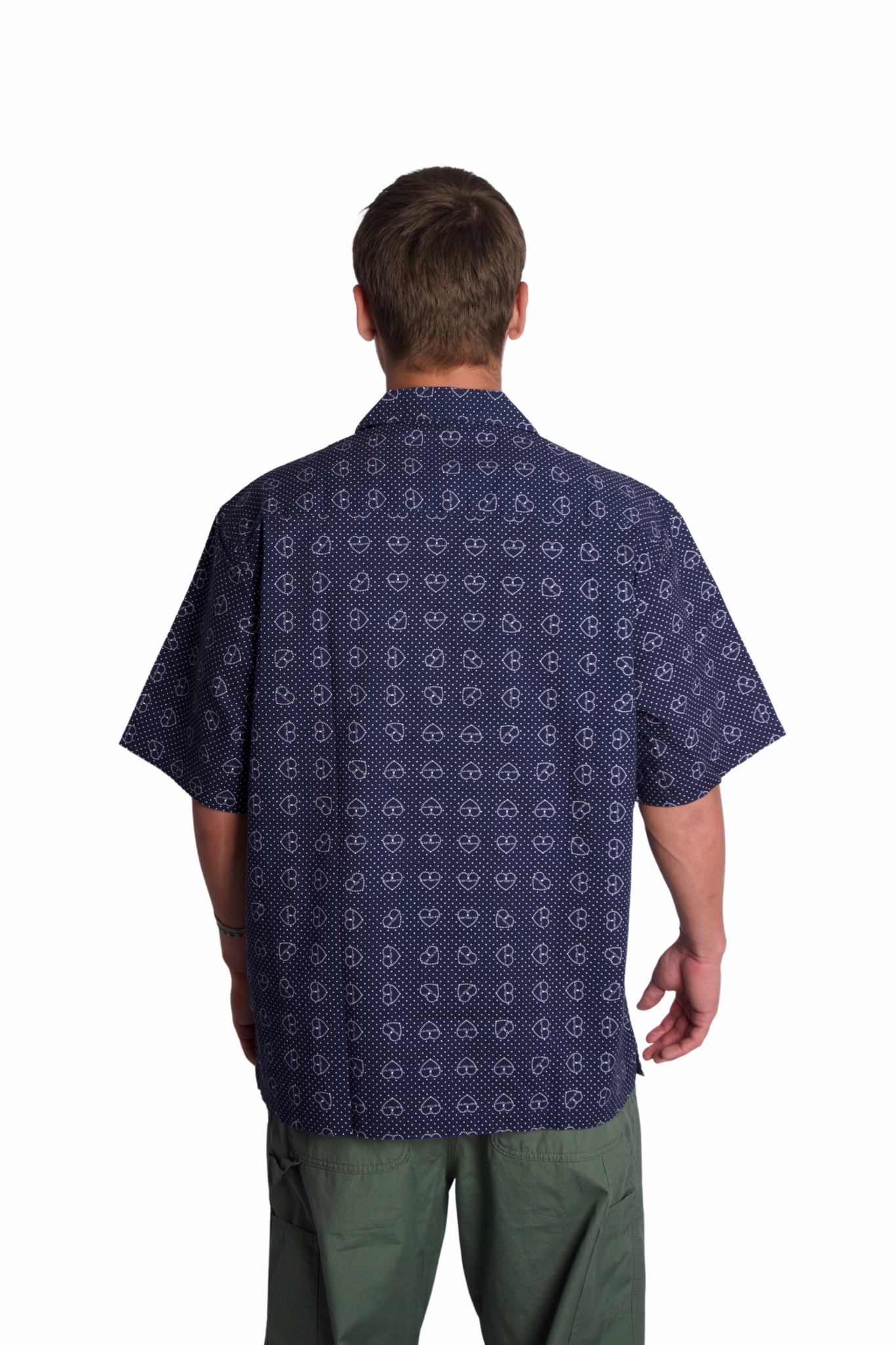 Furoshiki Shirt in Blue Zip Front Soft Stretch Collar