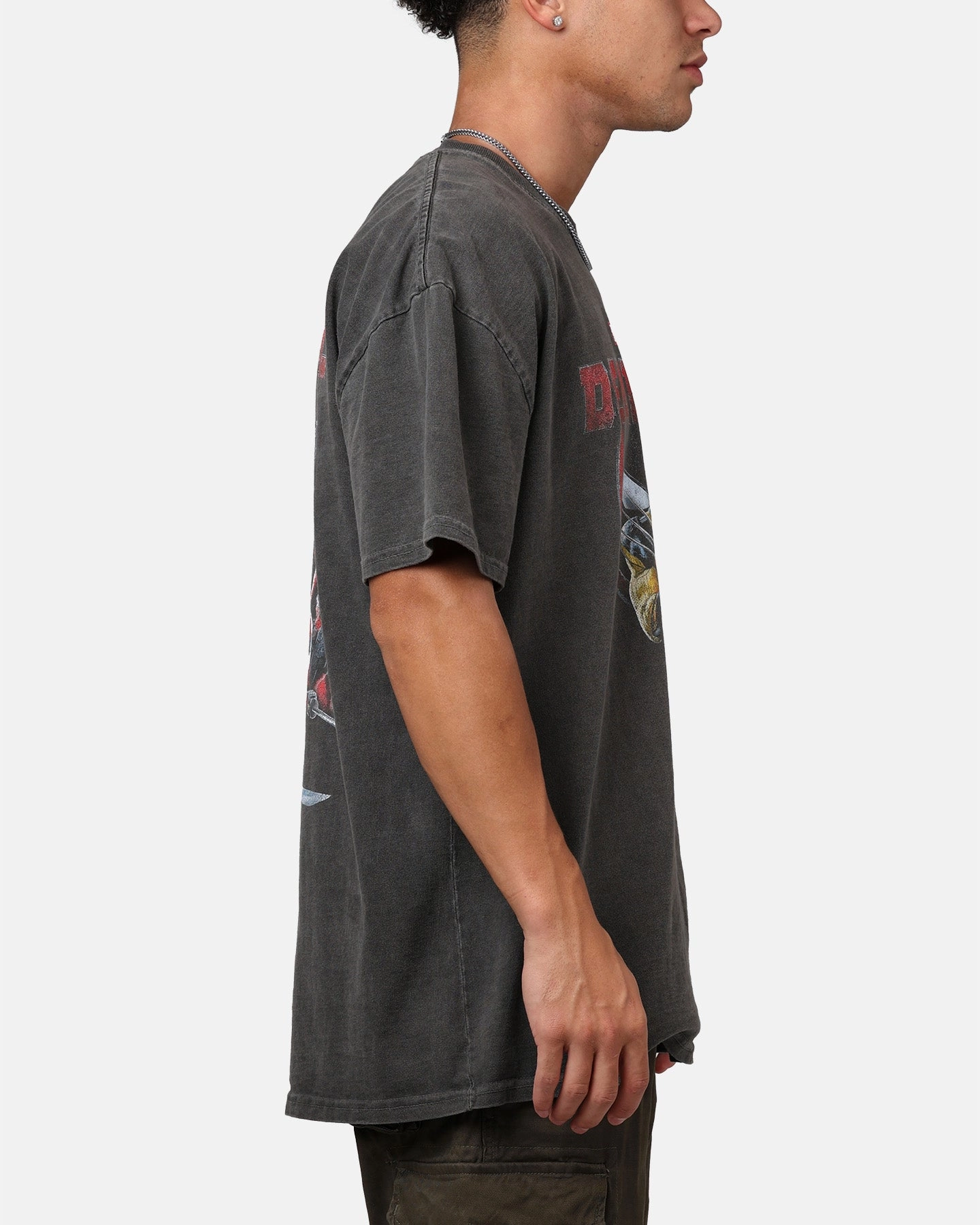 Sporty Sweatshirt Goat Crew Marvel Deadpool Poster Heavyweight T-Shirt Black Wash